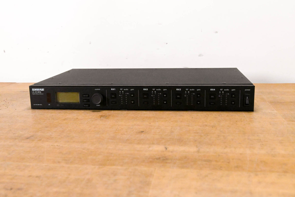 Shure ULXD4Q Receiver w/ 4 Handhelds + 4 Packs + 4 Lav Mics - L50 Band