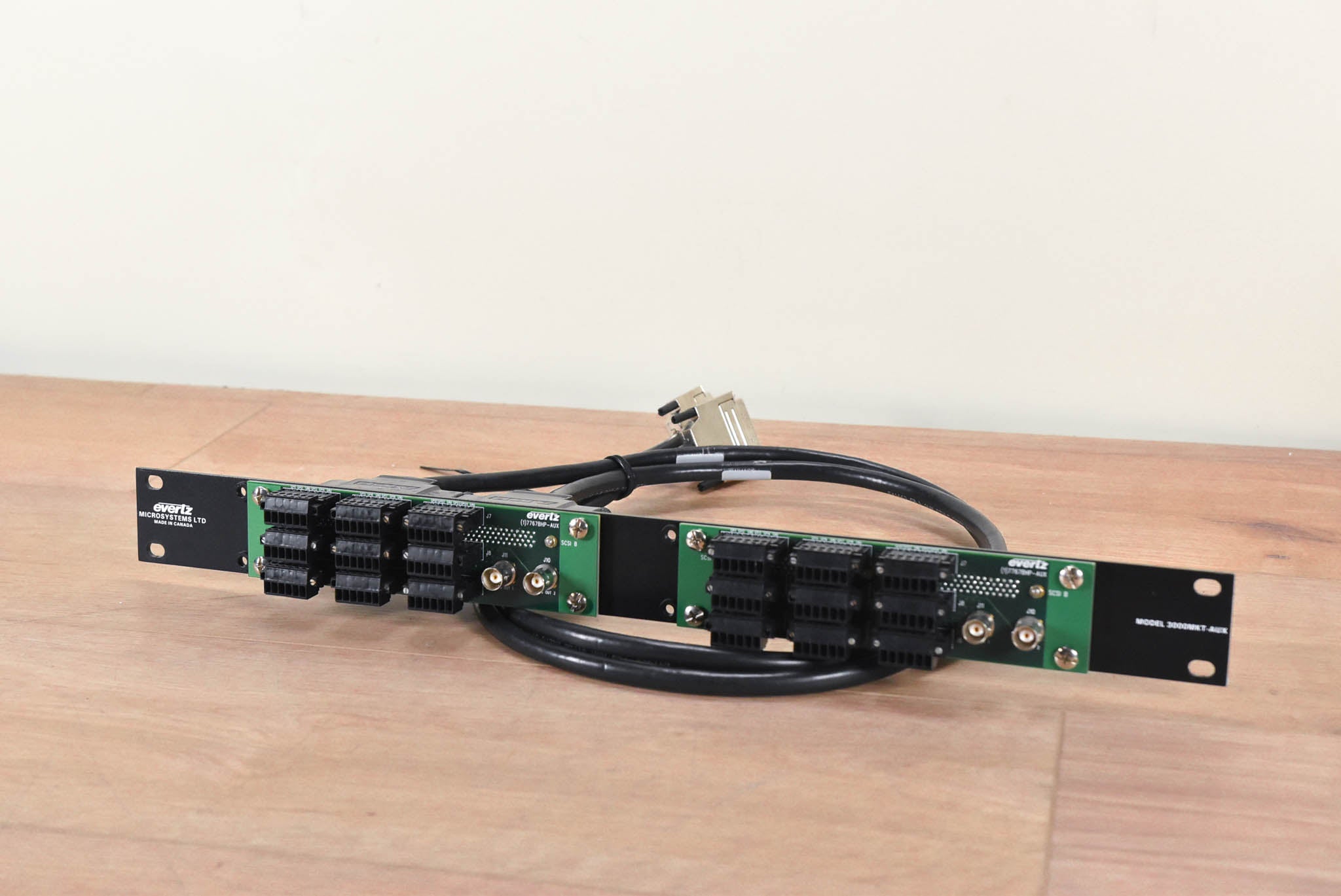 Evertz 3000MKT-AUX Mounting Kit with two 7767BHP-AUX Breakout Panels