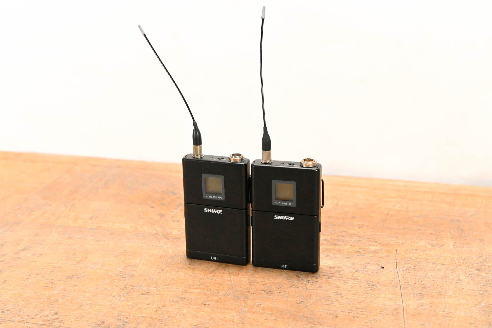 Shure UR4D Wireless Receiver w/ two UR1 Bodypack Transmitters - H4 Band