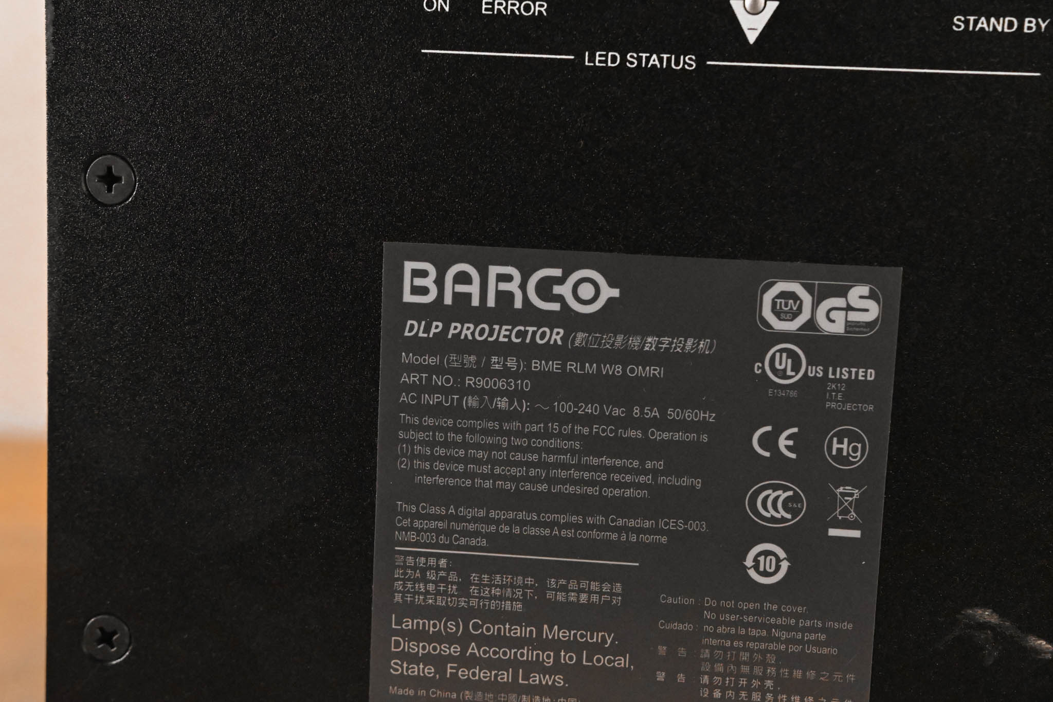 Barco RLM-W8 8,000 Lumen WUXGA Large Venue Projector