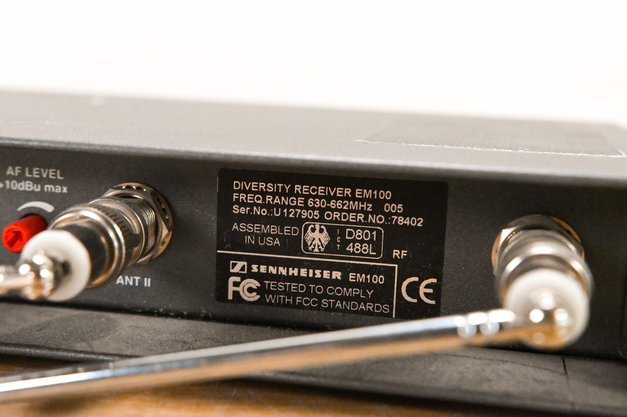 Sennheiser EM 100 Wireless Receiver - 630-662 MHz (NO POWER SUPPLY)