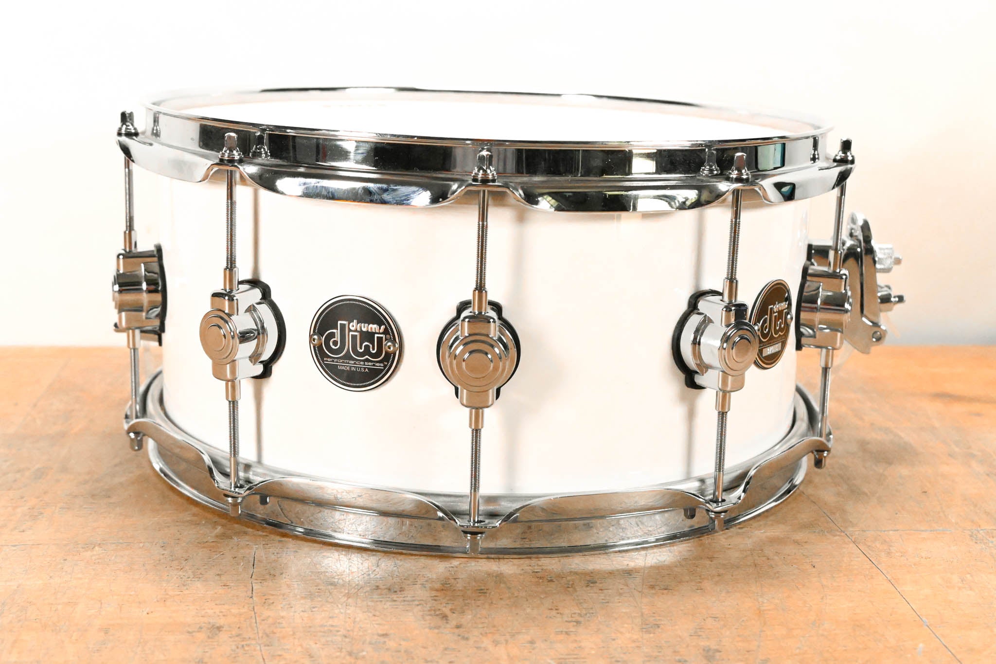 DW Performance Series Maple Snare Drum 6.5" x 14" Gloss White