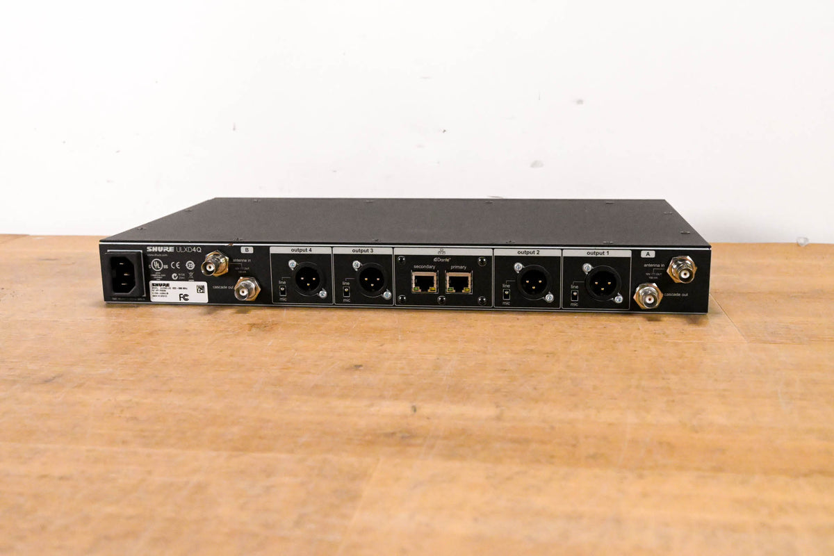 Shure ULXD4Q Receiver w/ 4 Handhelds + 4 Packs + 4 Lav Mics - L50 Band