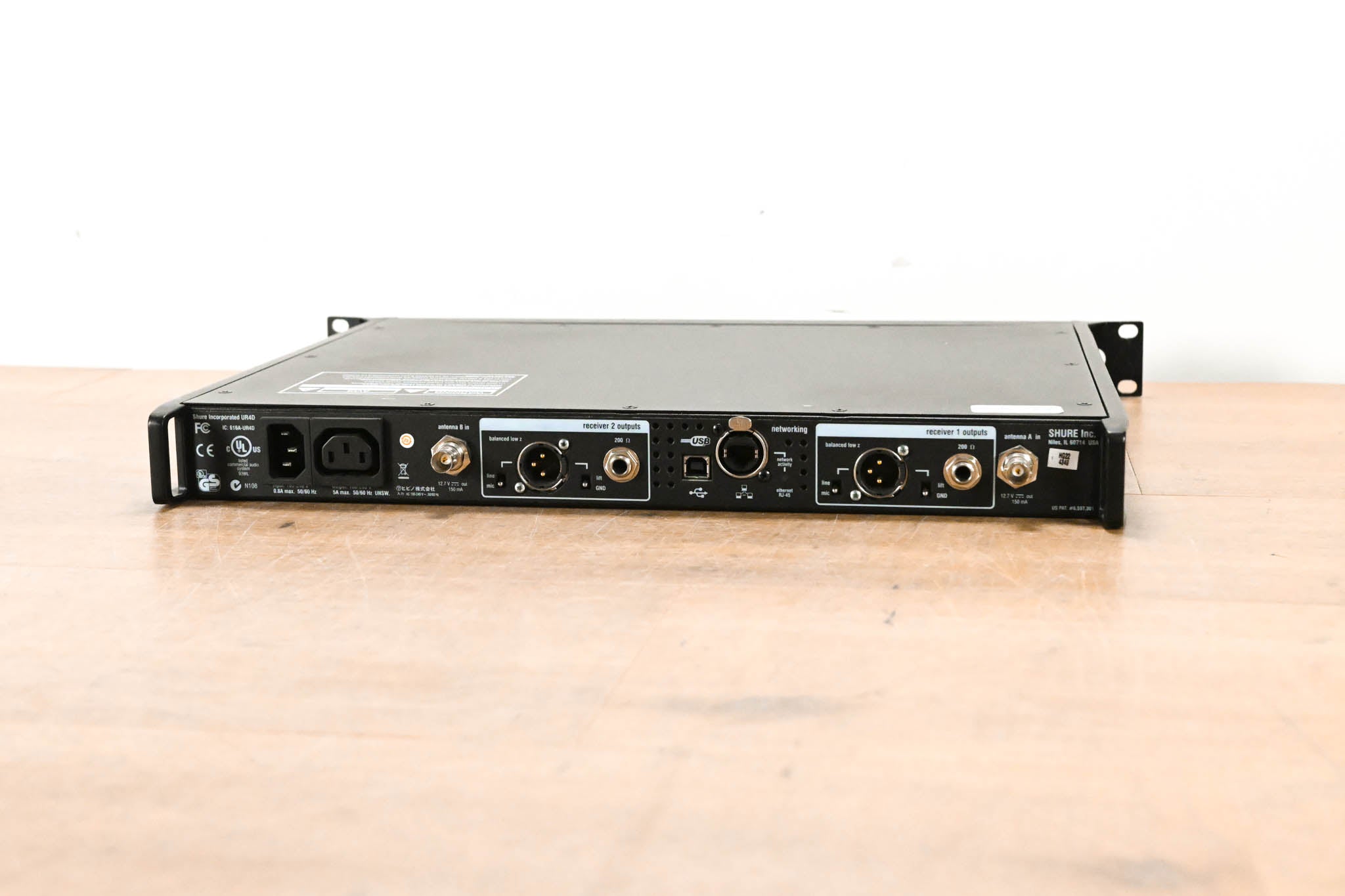 Shure UR4D Wireless Receiver w/ two UR1 Belt Packs - L3 Band
