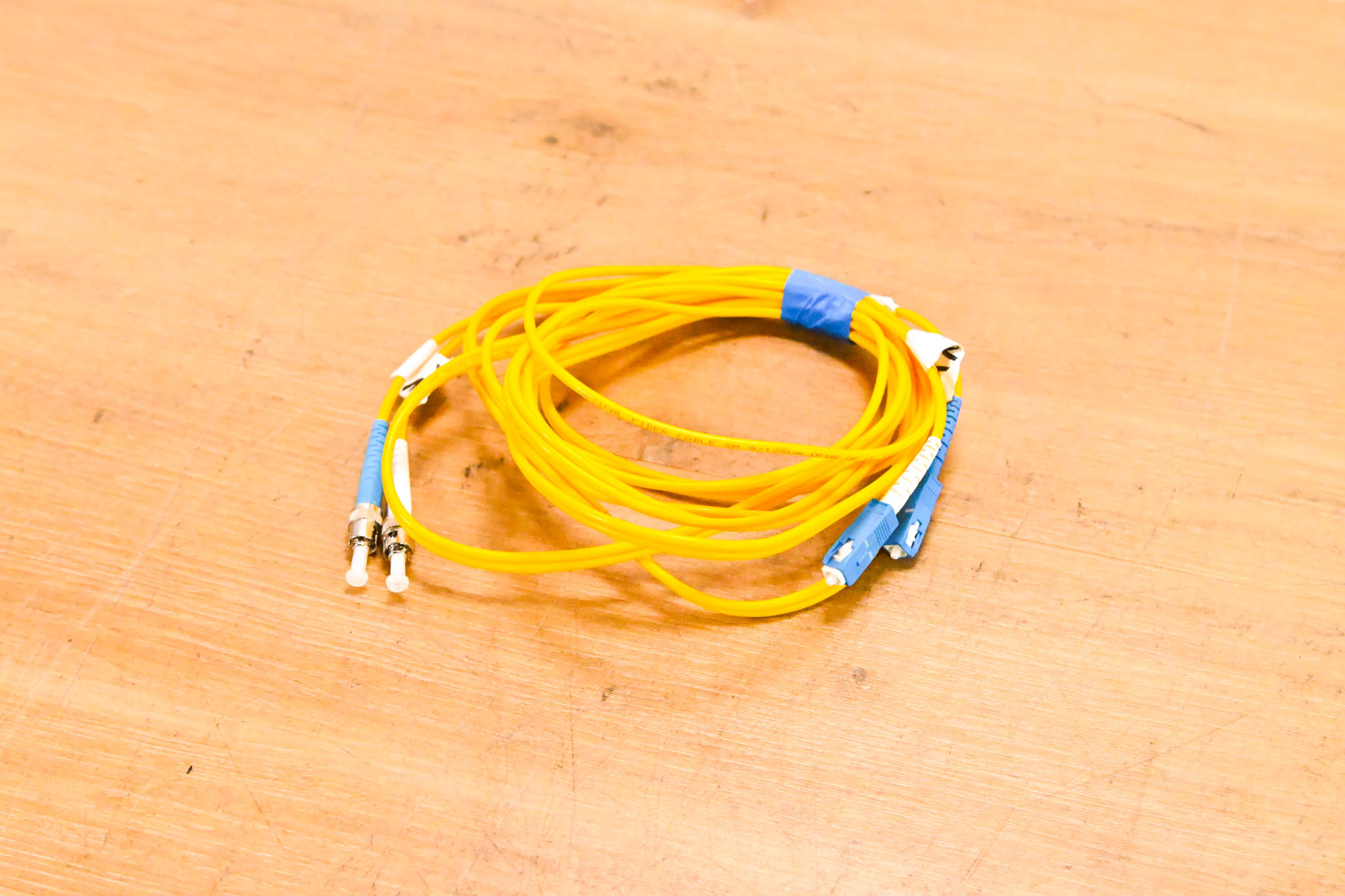 Unbranded SC-ST Duplex Single Mode Fiber Optic Patch Cable - 10'