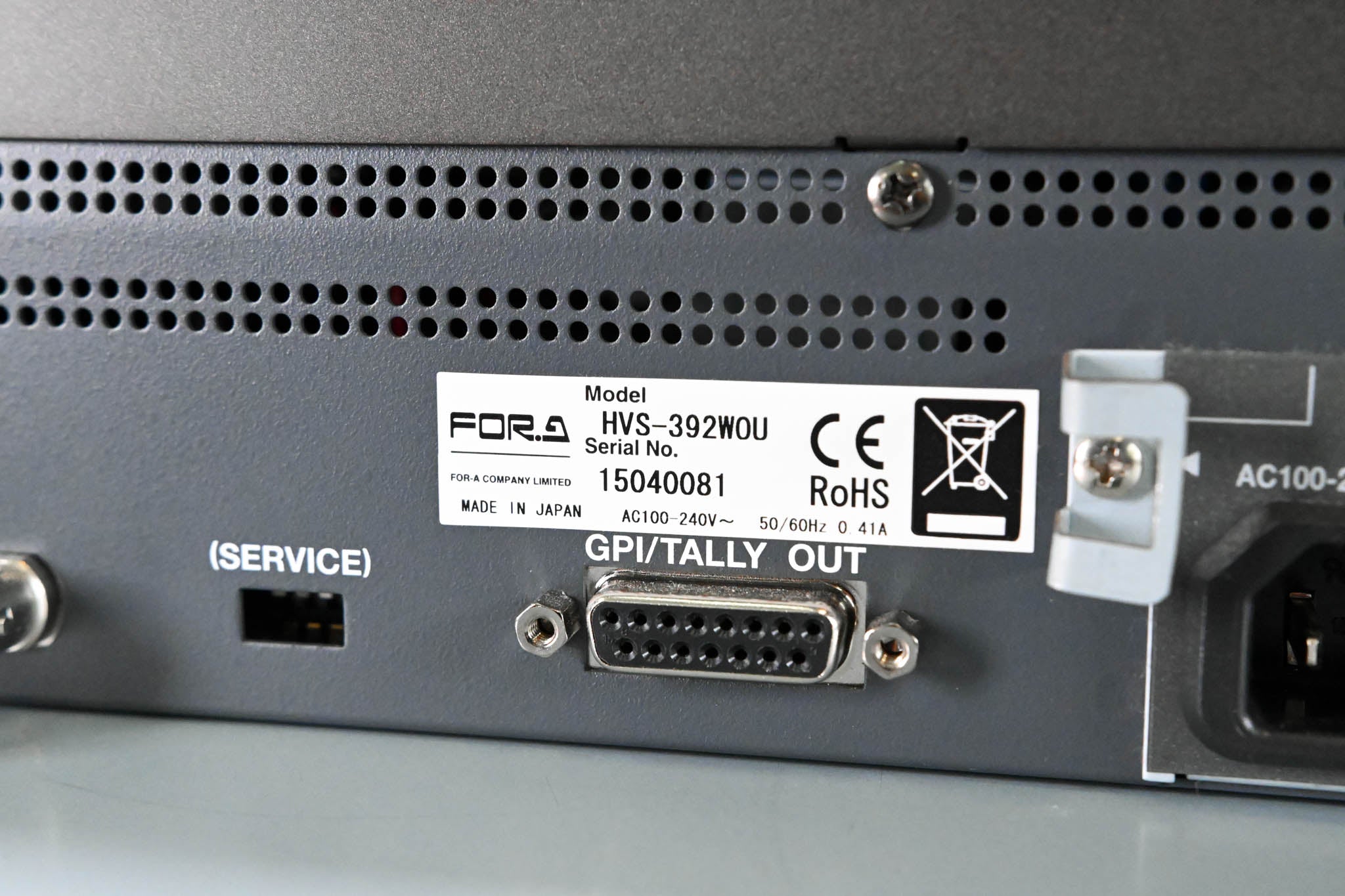 For.A HVS-390HS 2 M/E Video Switcher with HVS-392WOU Control Surface