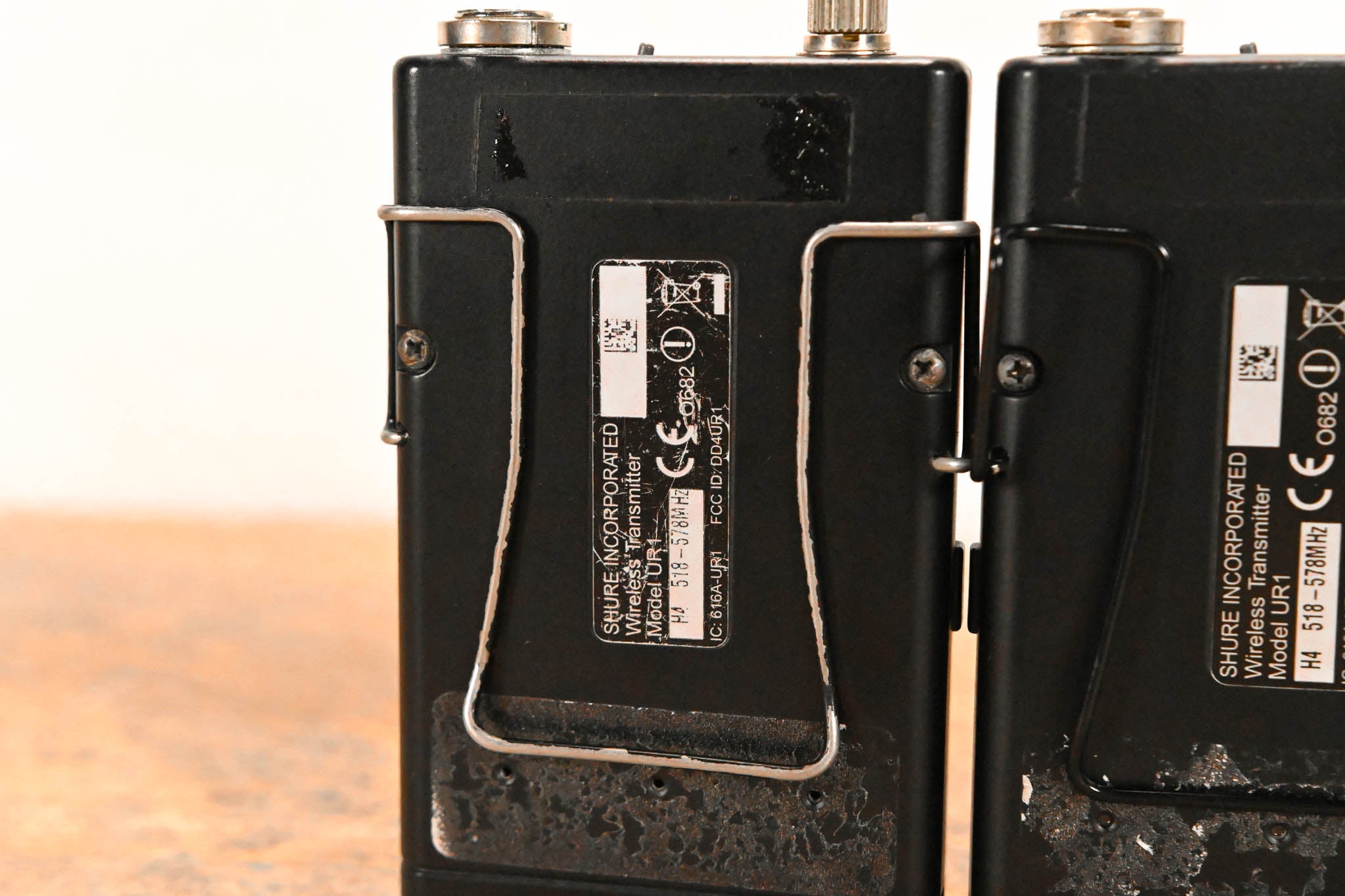 Shure UR4D Wireless Receiver w/ two UR1 Bodypack Transmitters - H4 Band