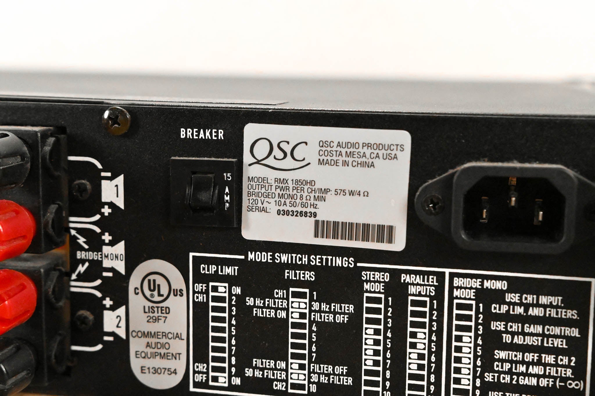 QSC RMX1850HD 2-Channel Power Amplifier