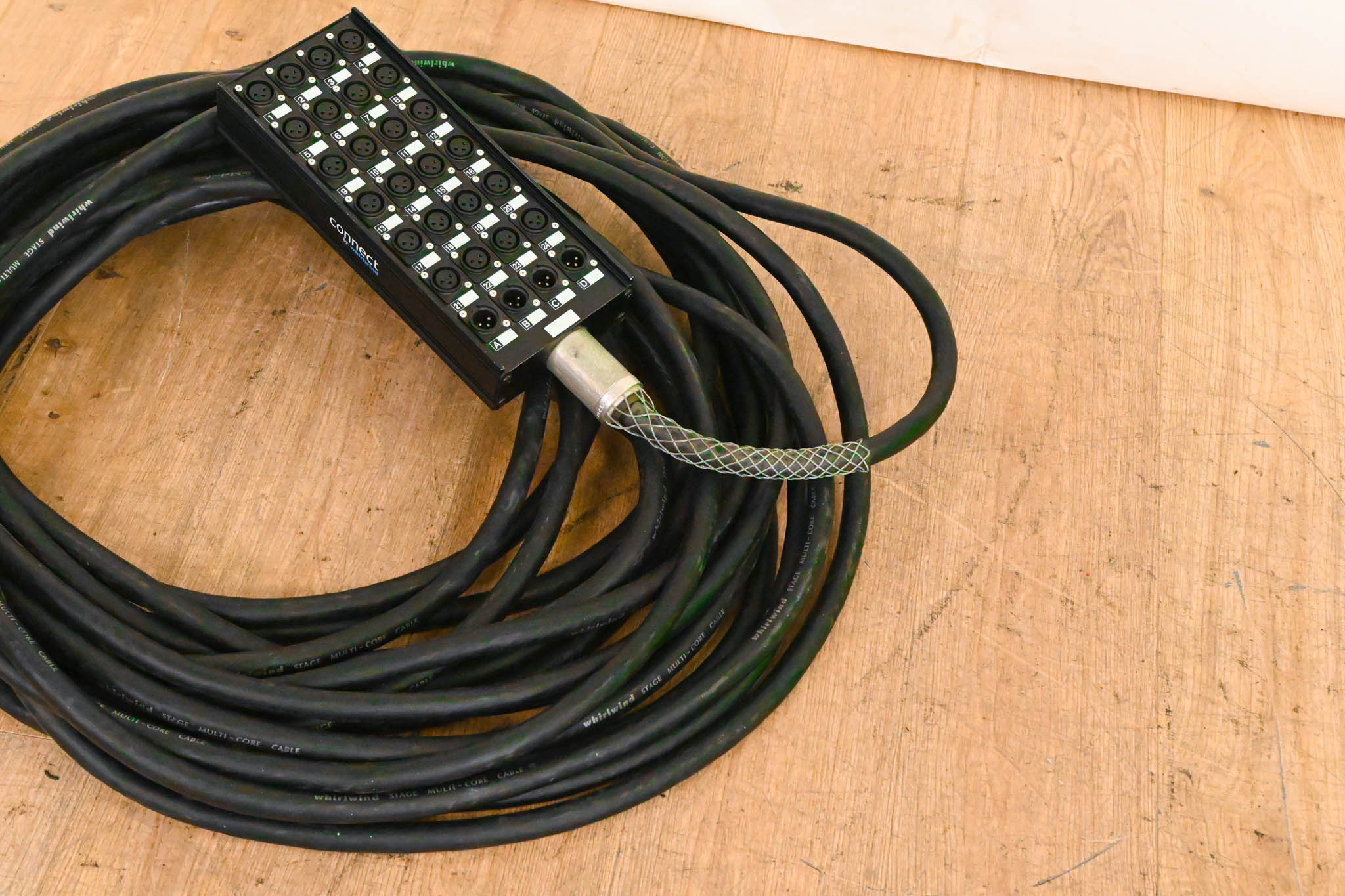 Whirlwind Connect 24x4 XLR Stage Box to Fanout Snake - 100ft