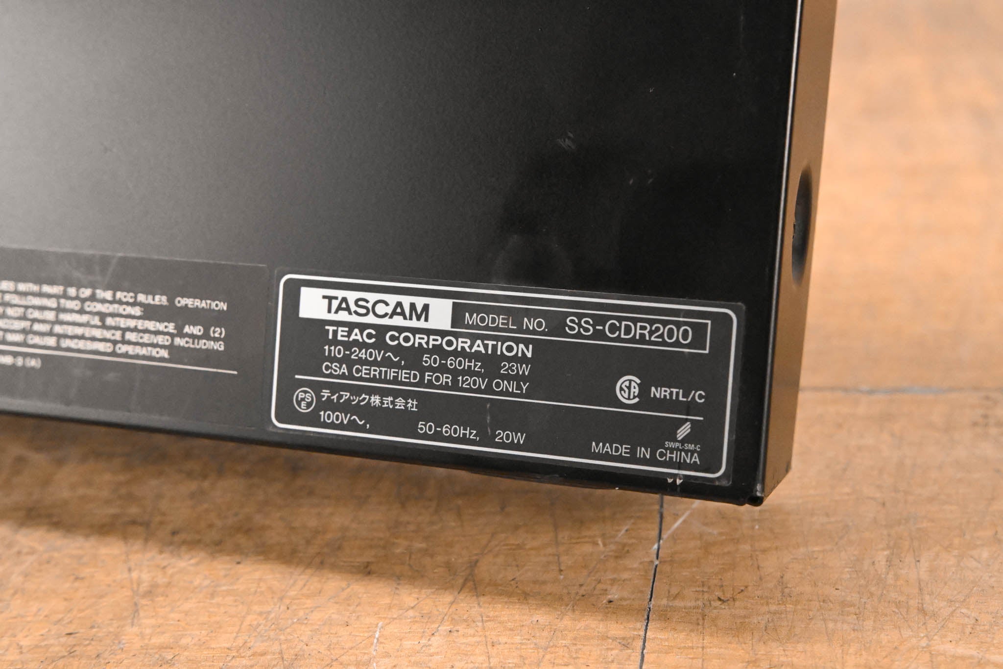 TASCAM SS-CDR200 Solid State and CD Digital Audio Recorder