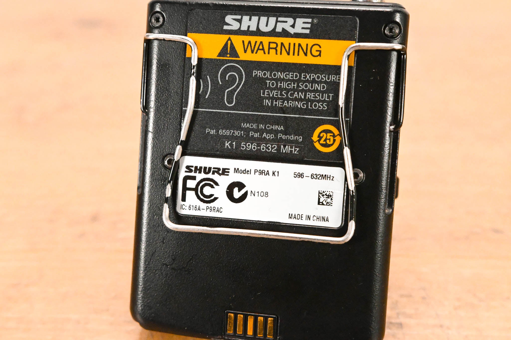 Shure P9RA-K1 Wireless Bodypack Receiver - K1 Band: 596-632 MHz