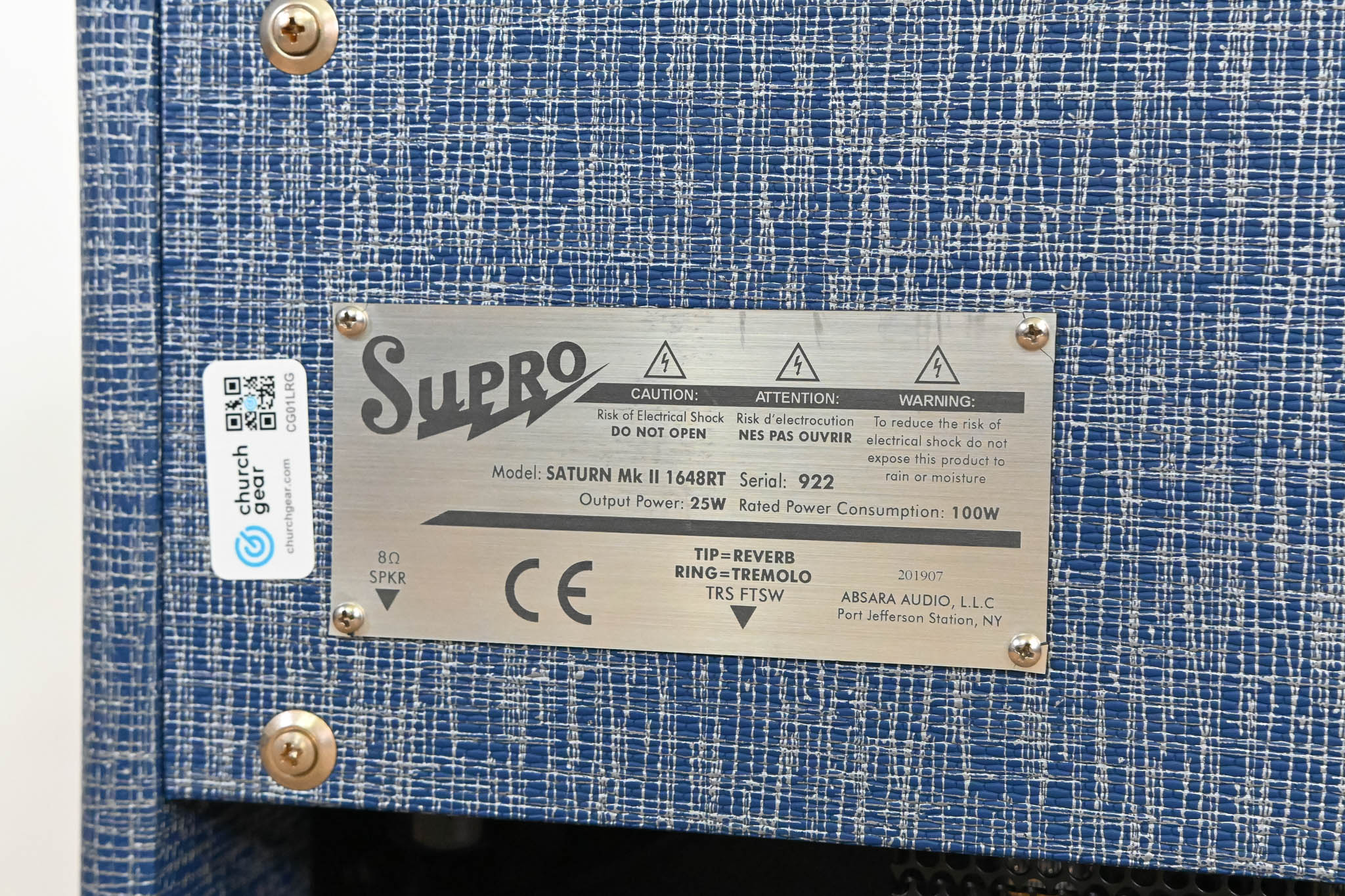 Supro Saturn Reverb MkII 1648RT 1x12" 25-watt Tube Combo Amplifier