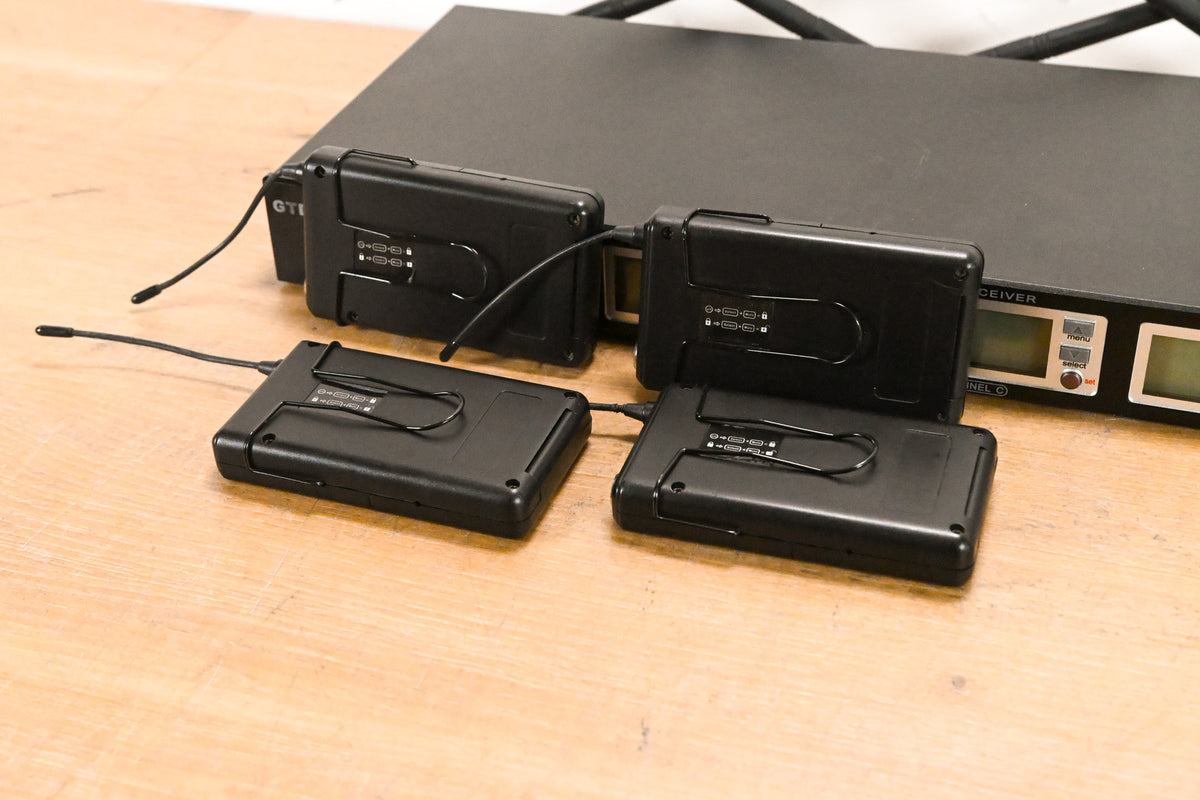 GTD Audio G-787 PLL Pro Wireless Mic Receiver w/ 4 Beltpacks (NO PSU)