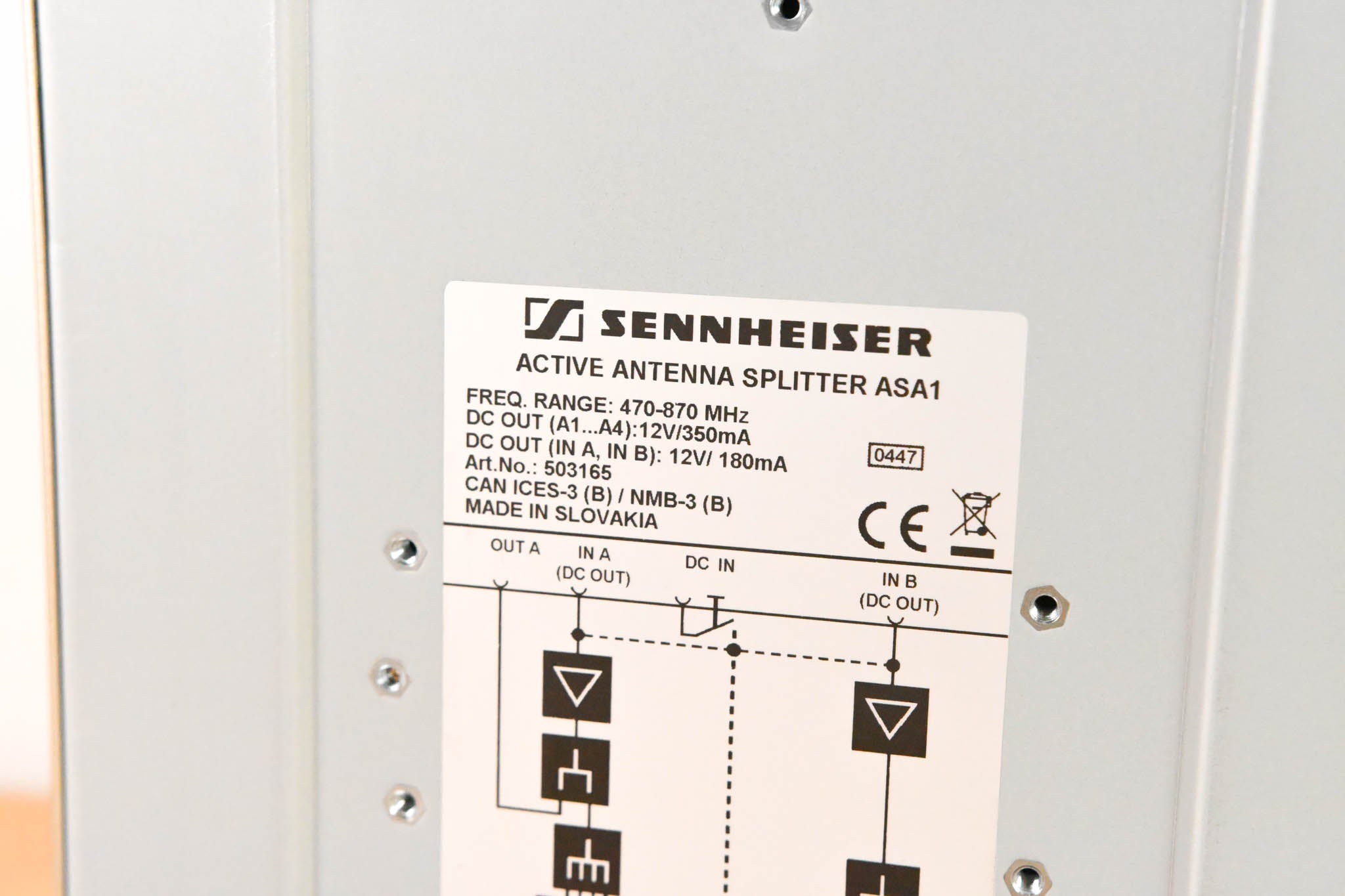 Sennheiser ASA 1 Active Antenna Splitter - 470-870 MHz (NO POWER SUPPLY)