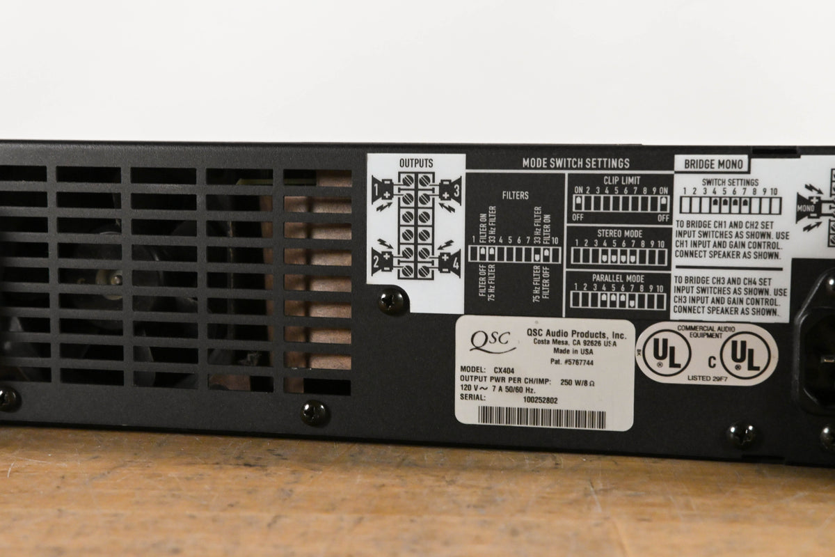 QSC CX404 400W 4-Channel Power Amplifier