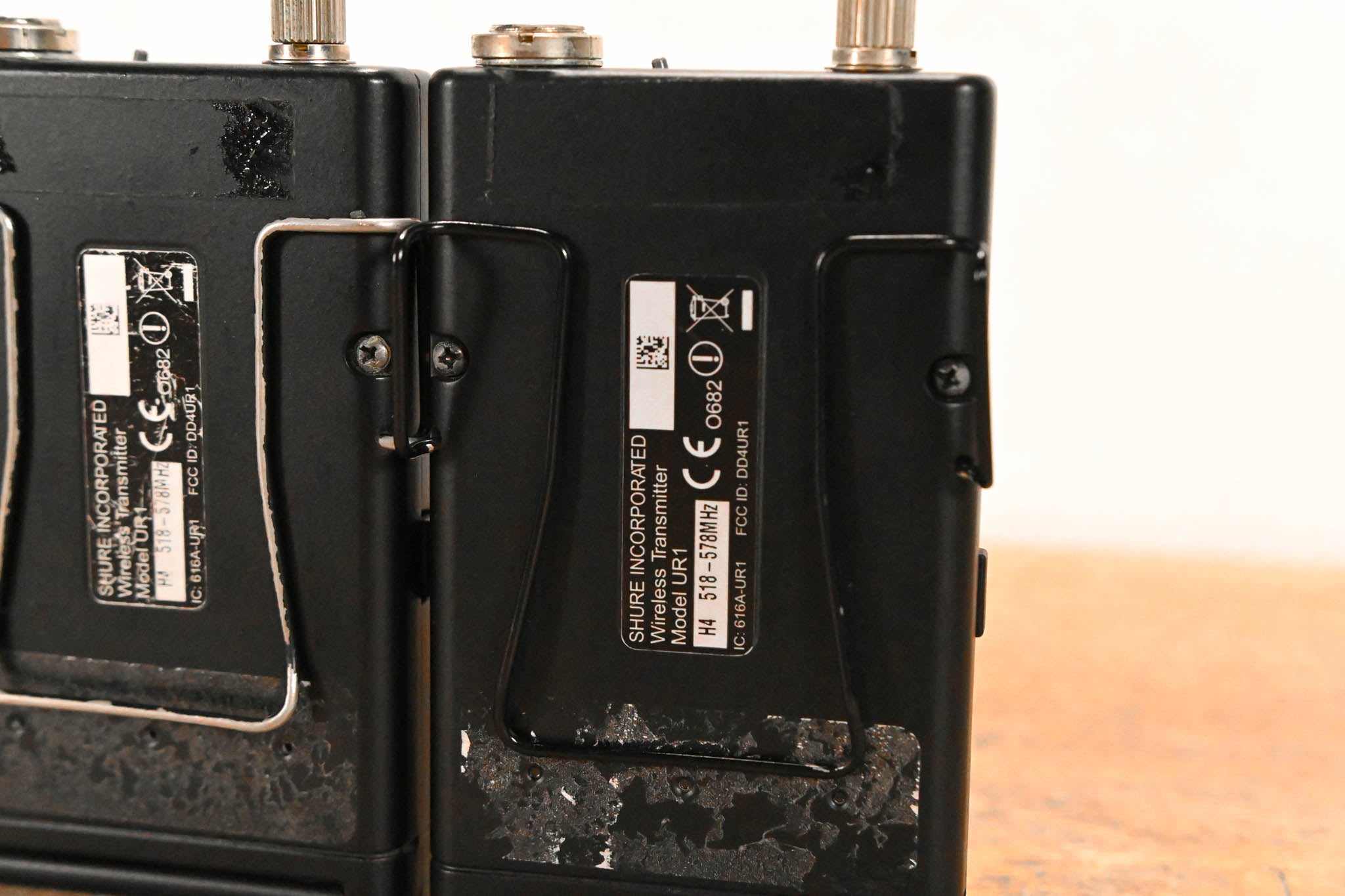 Shure UR4D Wireless Receiver w/ two UR1 Bodypack Transmitters - H4 Band