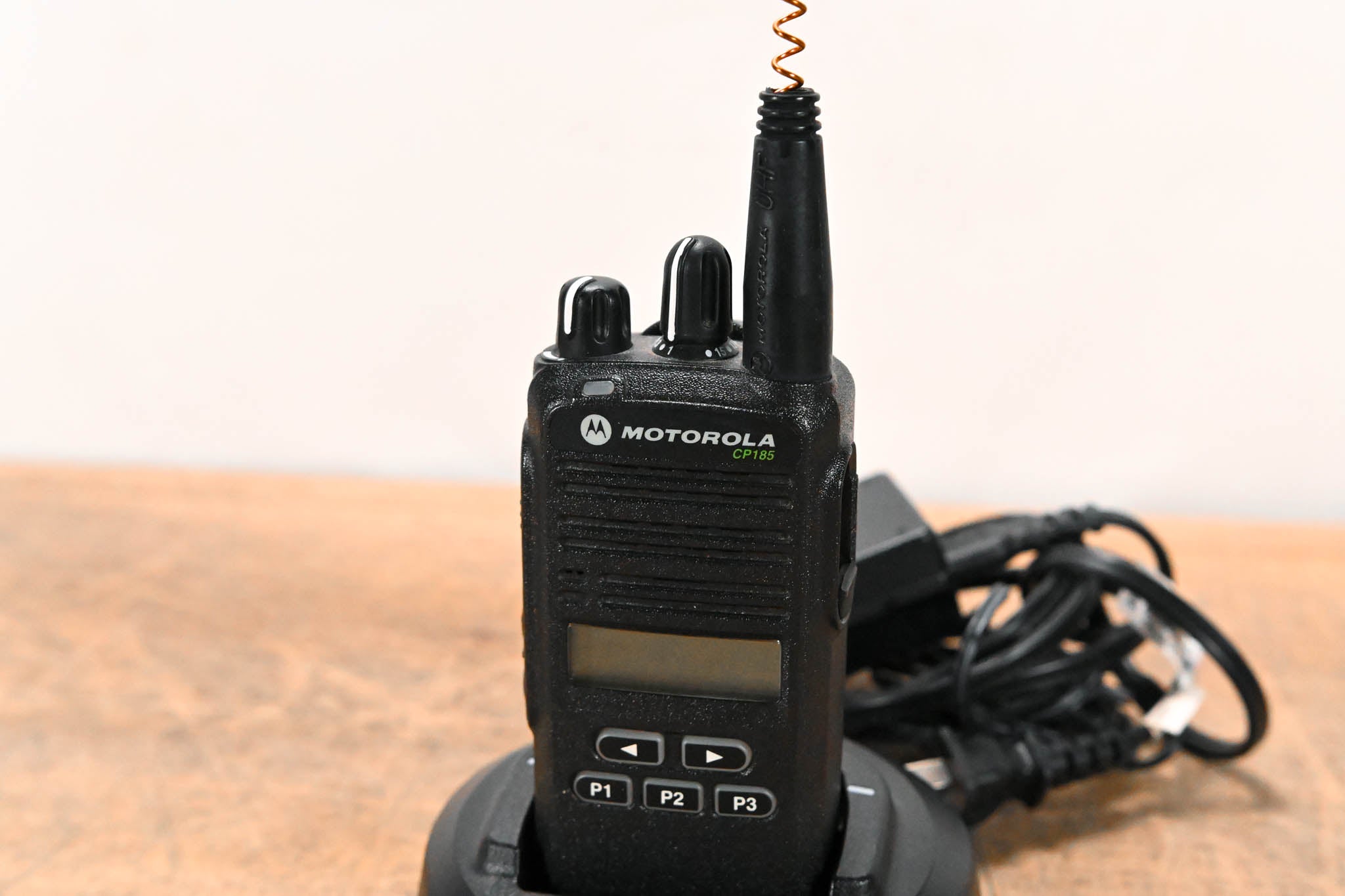 Motorola CP185 Portable Two-Way Radio with PMLN5228A Charger