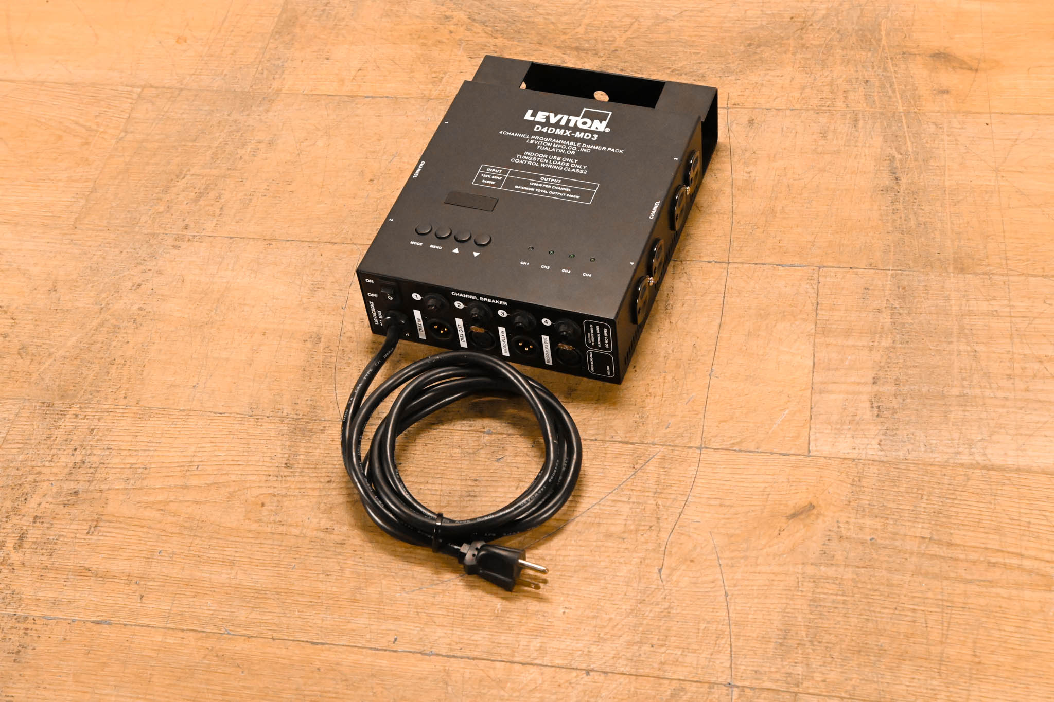 Leviton D4DMX-MD3 4-Channel Programmable Dimmer Pack