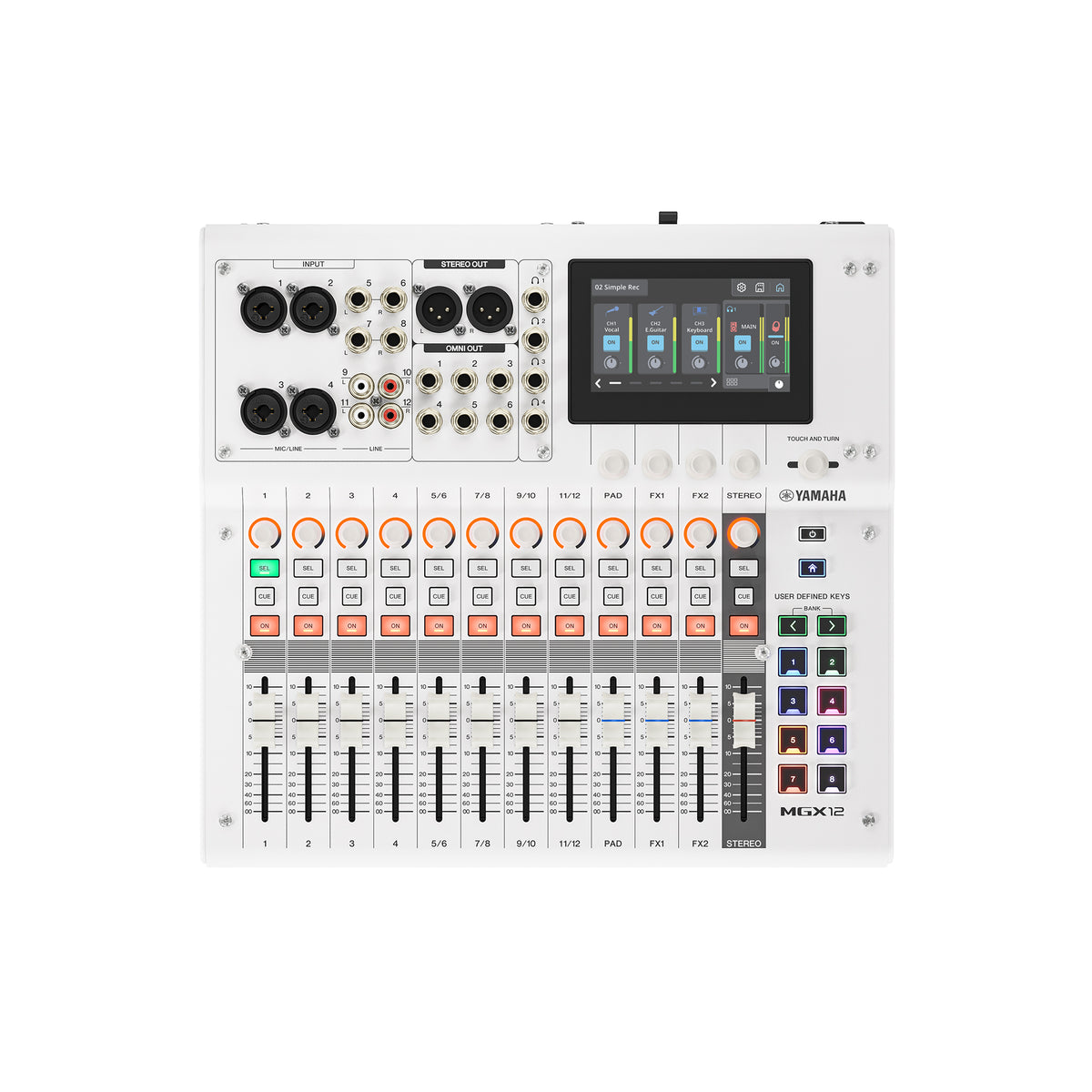 18ch Digital Mixing Console, dual USB-C audio interface, white finish