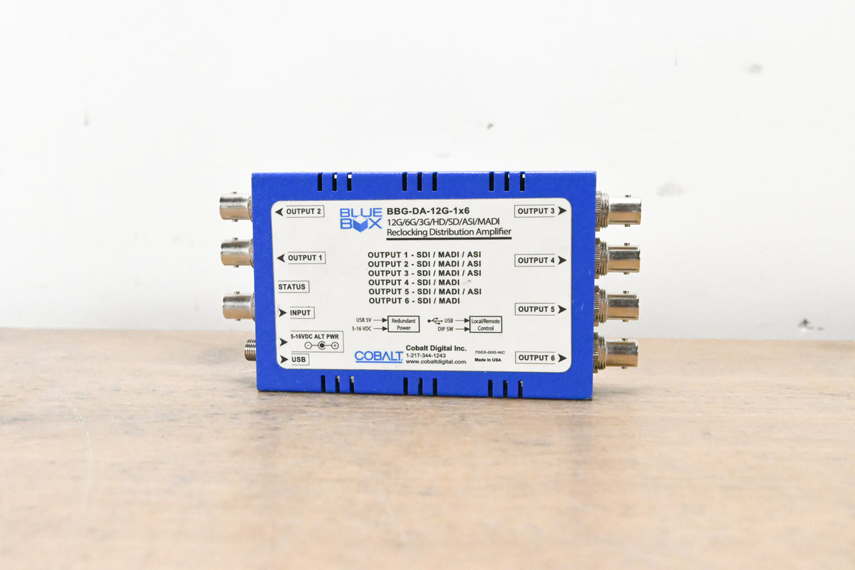 Cobalt BlueBox BBG-DA-12G-1x6 Reclocking Distribution Amplifier (NO PSU)