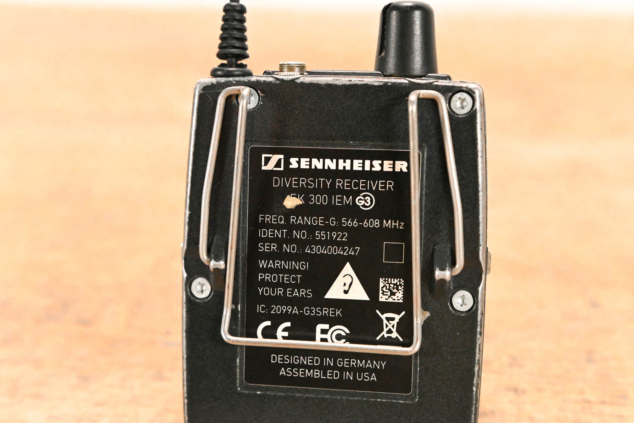 Sennheiser EK 300 IEM G3 Wireless Bodypack Receiver G Range: 566-608 MHz