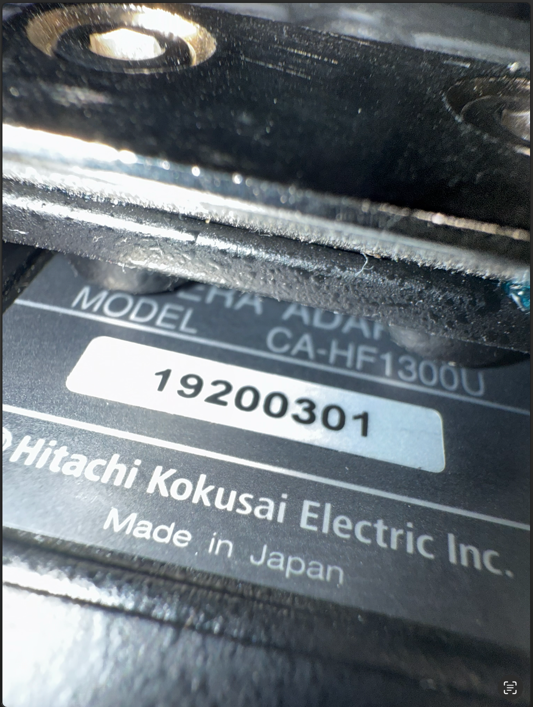 Hitachi Z-HD5500 HDTV Camera w/ CA-HF1300U Camera Adapter