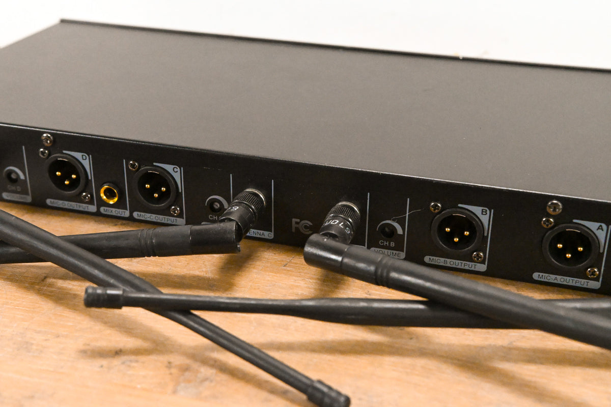 GTD Audio G-787 PLL Pro Wireless Mic Receiver w/ 4 Beltpacks (NO PSU)