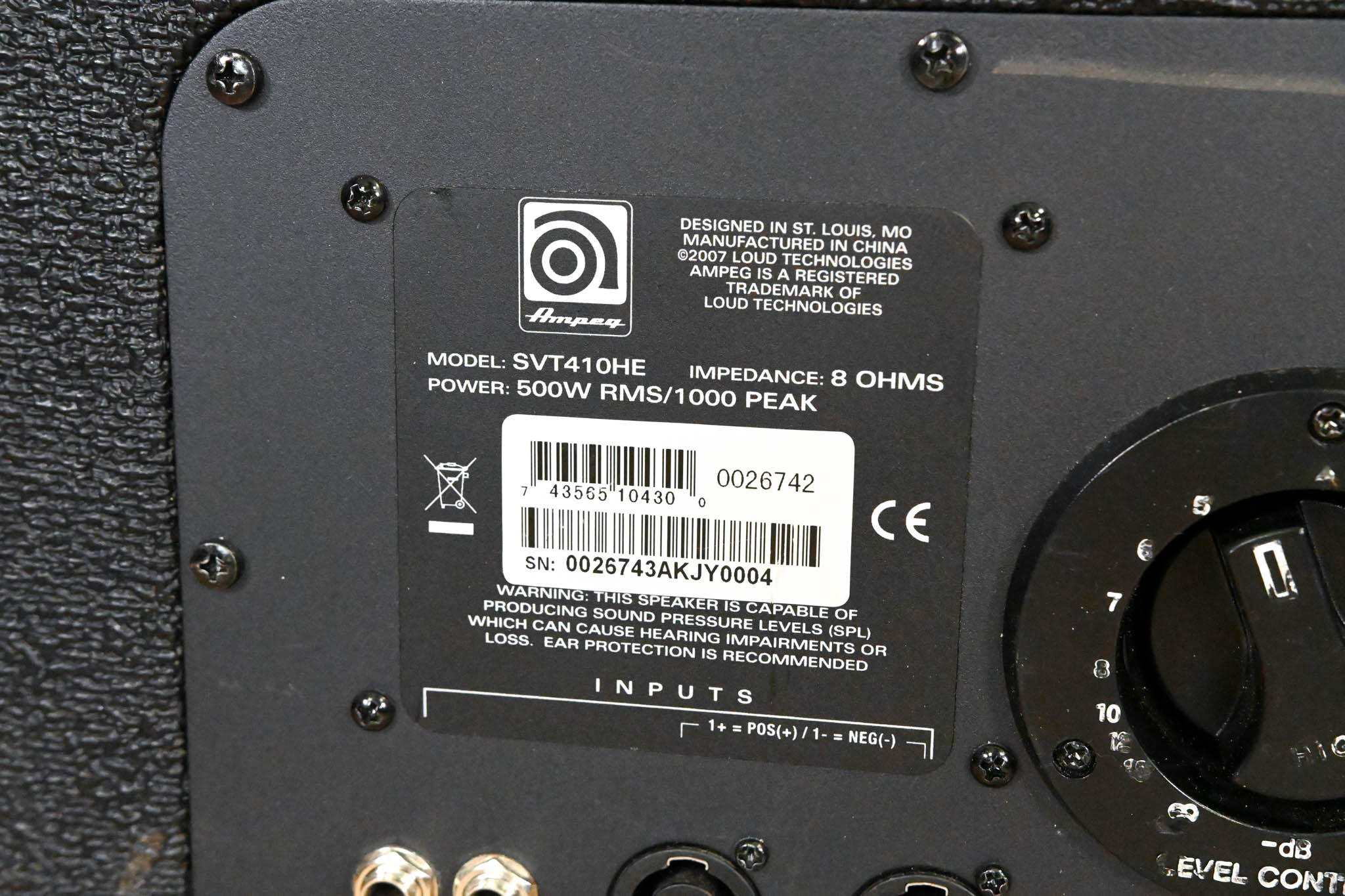 Ampeg SVT-410HE 500-Watt 4x10'' Bass Speaker Cabinet