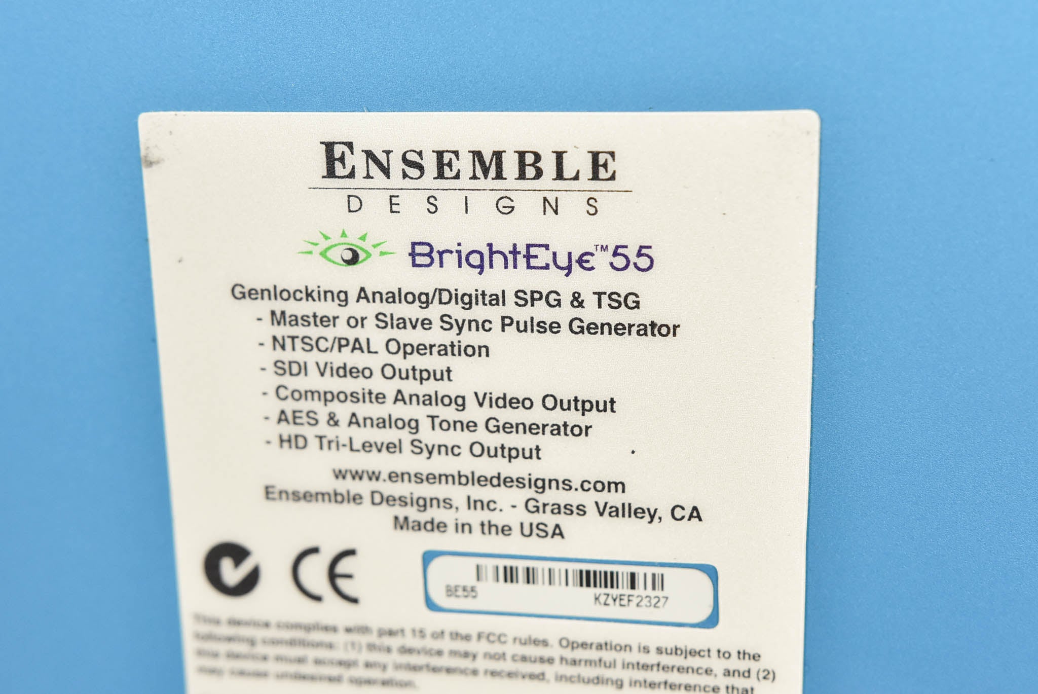 Ensemble Designs BrightEye 55 Sync Generator and Test Signal Generator