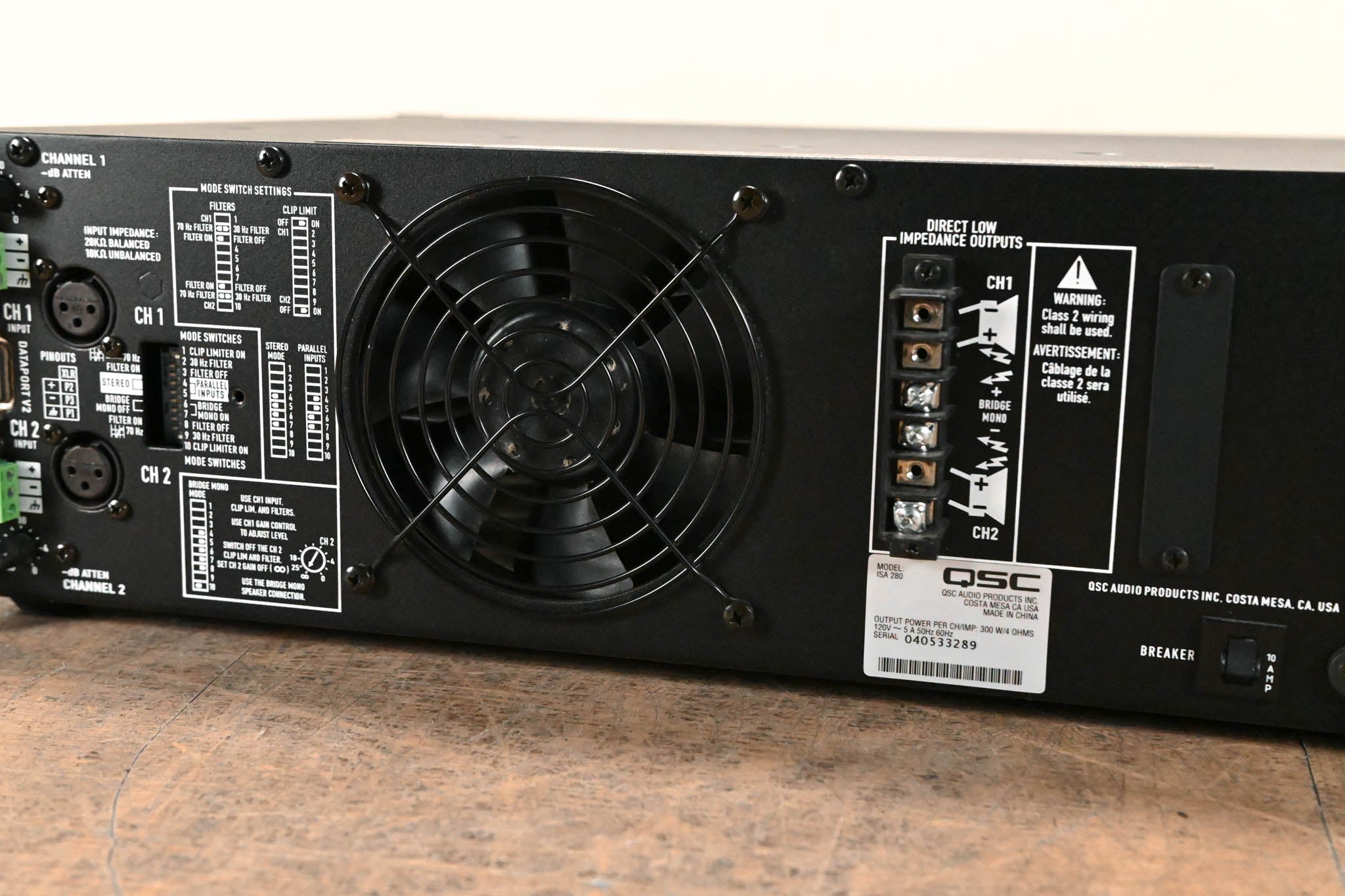 QSC ISA280 2-Channel Installation Power Amplifier