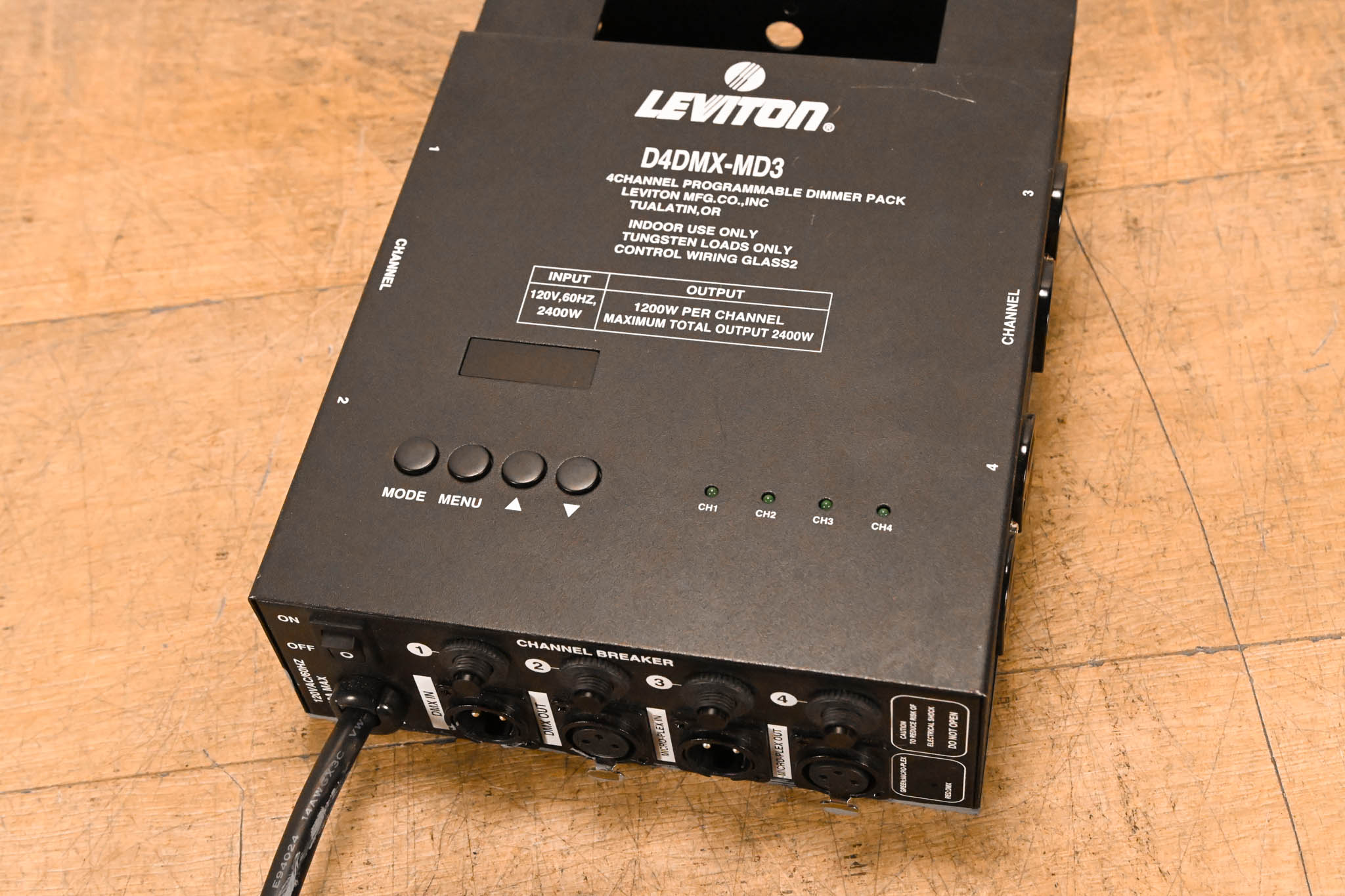 Leviton D4DMX-MD3 4-Channel Programmable Dimmer Pack