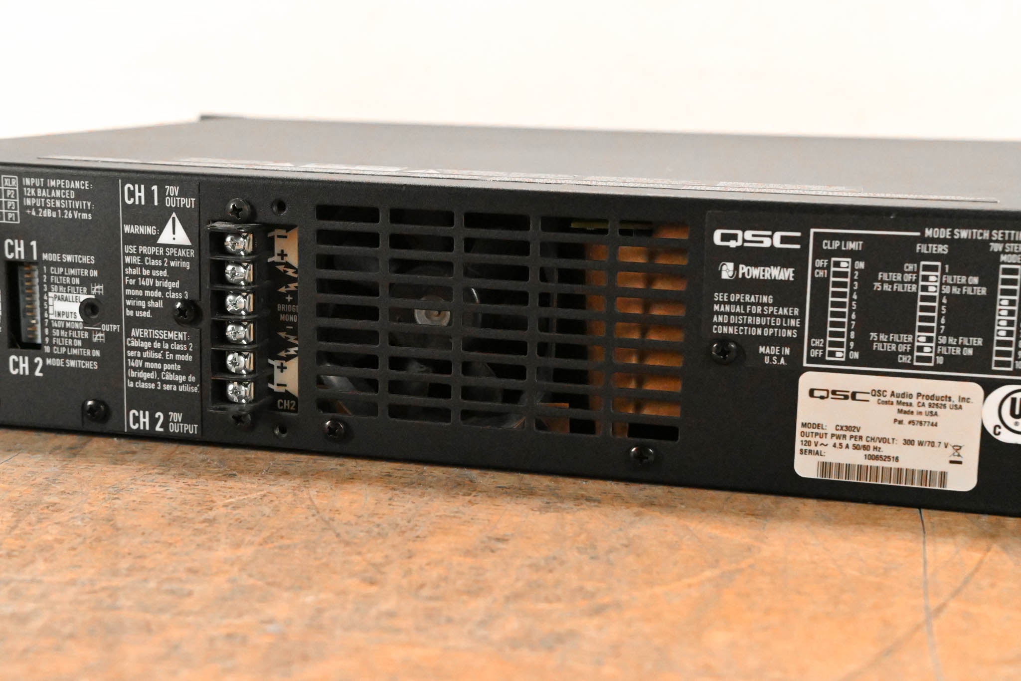 QSC CX302V 2-Channel Power Amplifier