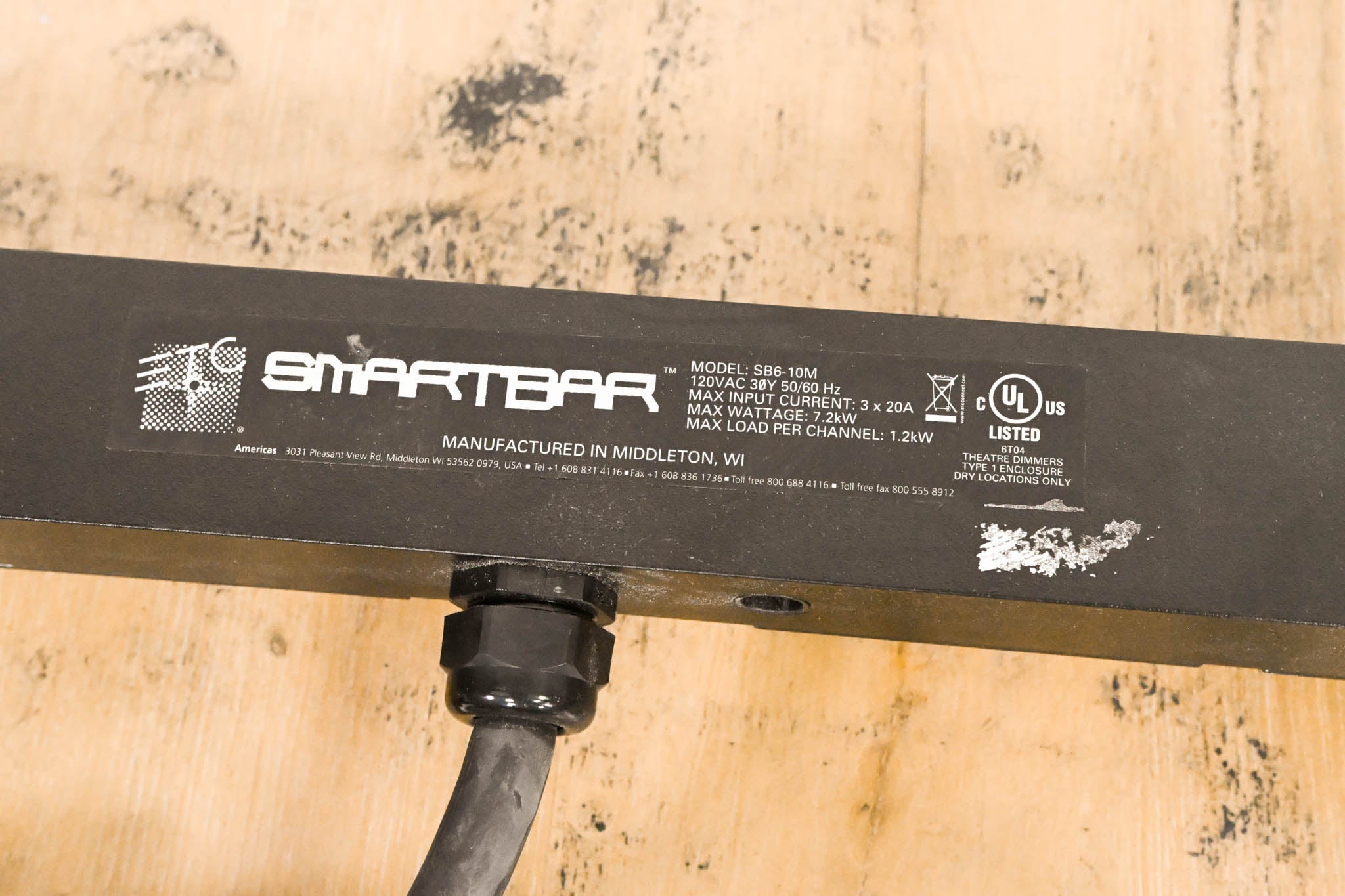 ETC SB6-10M 6 x 10A (1200W) SmartBar with Stage Pin Connectors