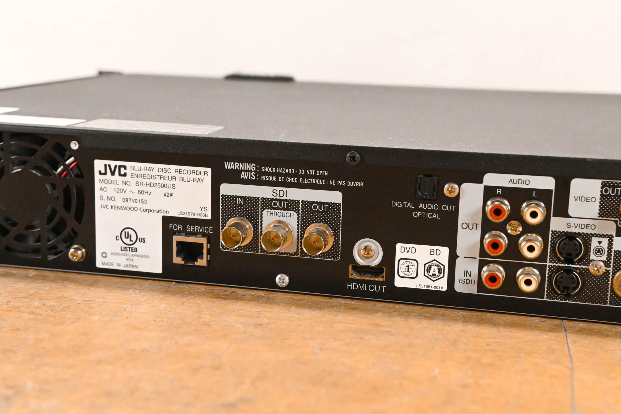 JVC SR-HD2500US Blu-Ray Disc & HDD Recorder with HD-SDI