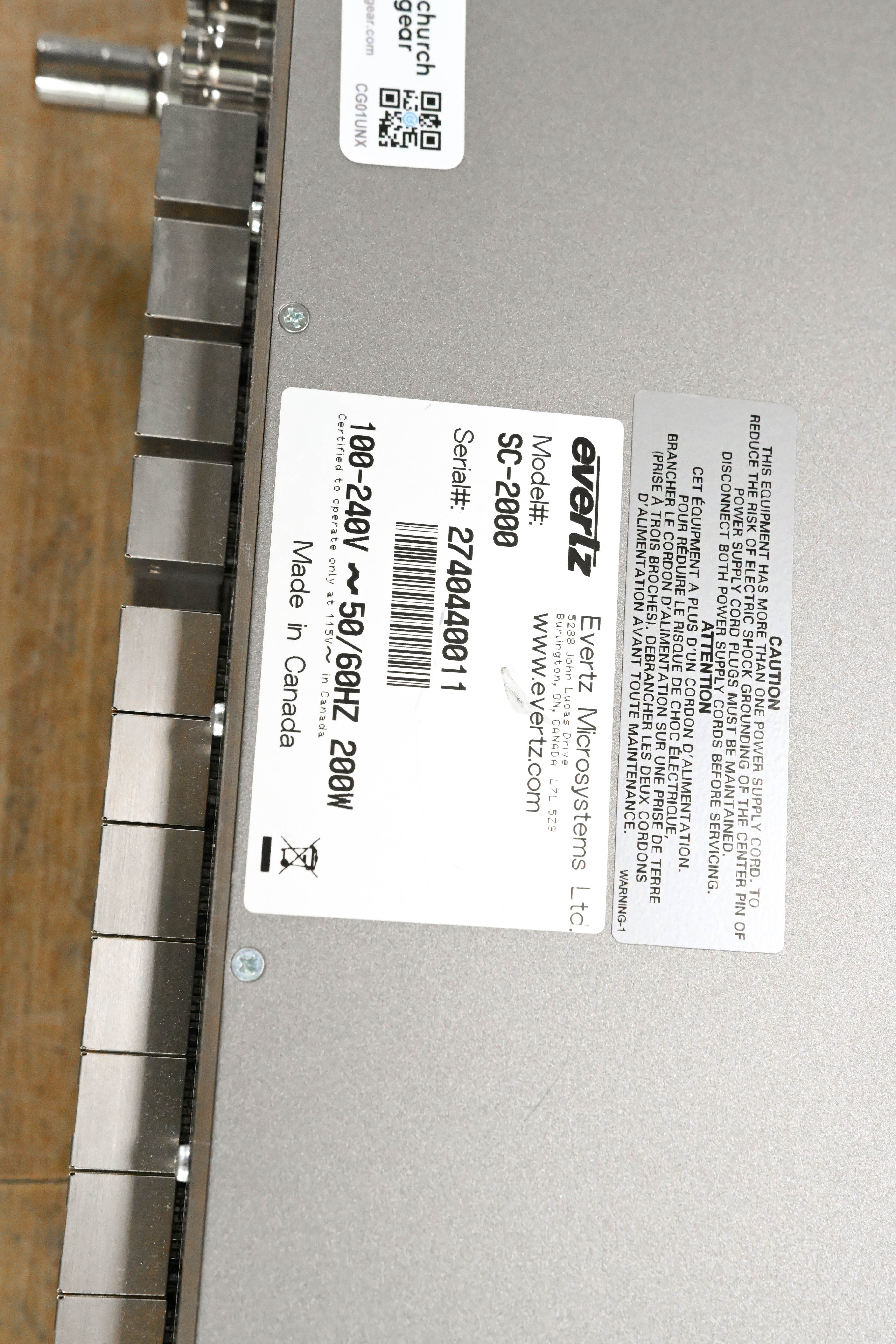 Evertz SC-2000 System Controller 2RU Rackmount Chassis w/ Cards