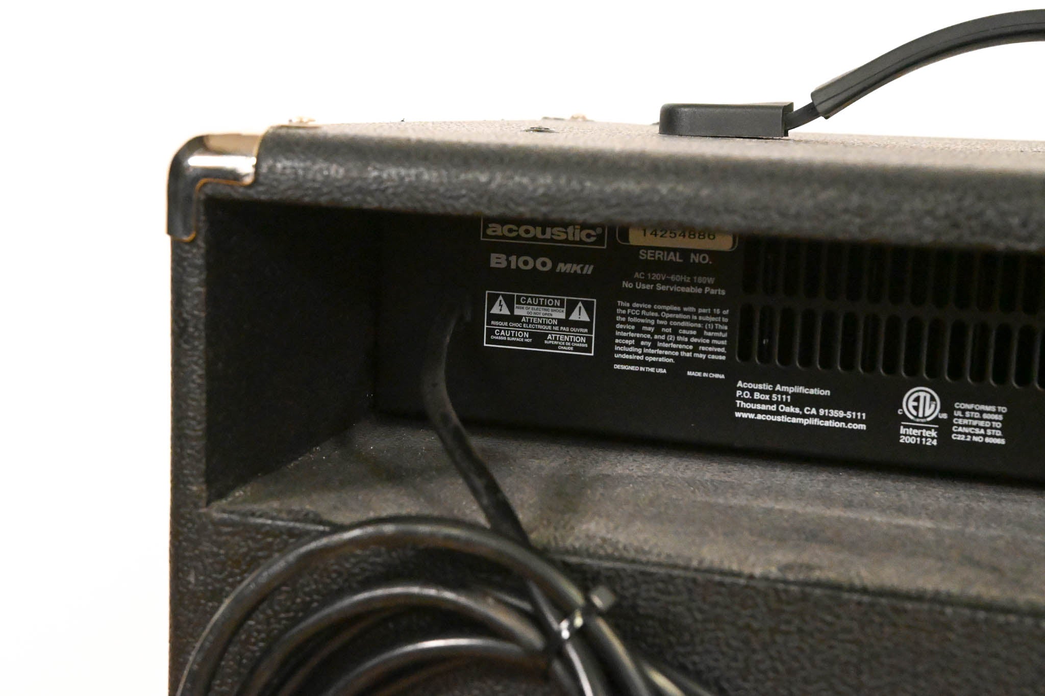 Acoustic B100 MKII 100W 1x15 Bass Guitar Combo Amplifier