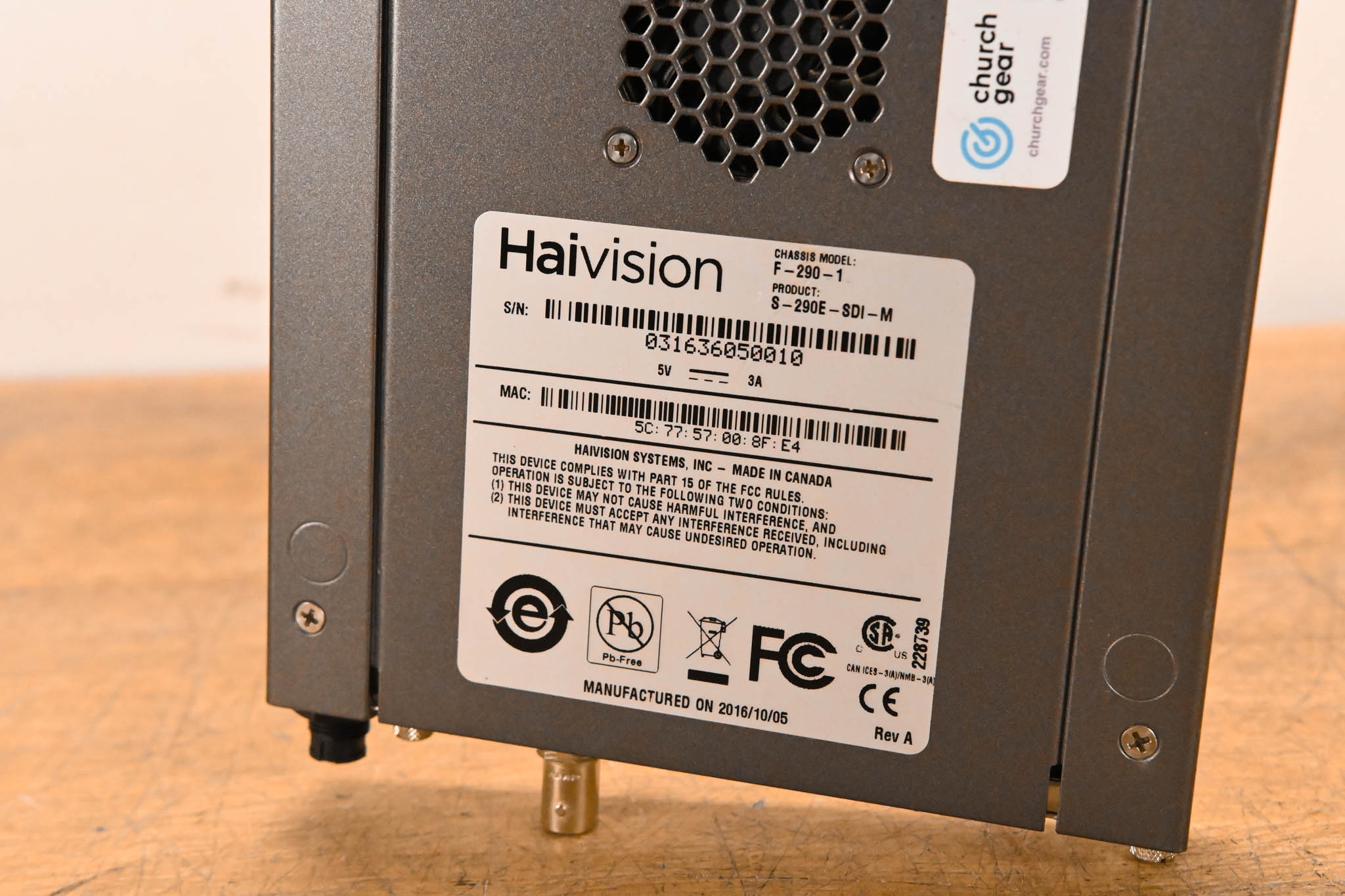 HaiVision S-290E-SDI-M Makito SDI Encoder Appliance (NO POWER SUPPLY)