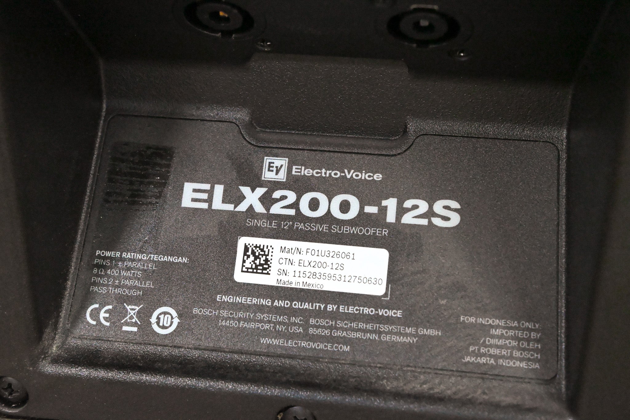 Electro-Voice (EV) ELX200-12S 12" 1600W Passive Subwoofer