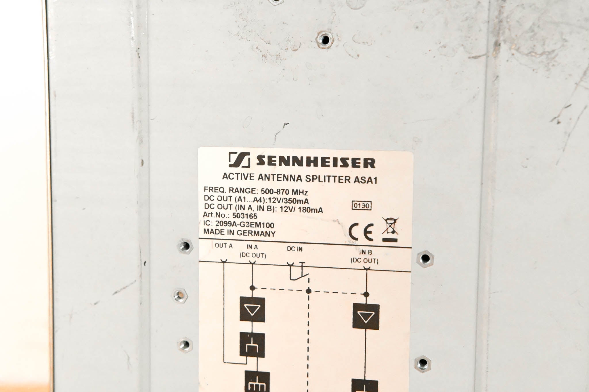 Sennheiser ASA 1 Active Antenna Splitter - 500-870 MHz (NO POWER SUPPLY)