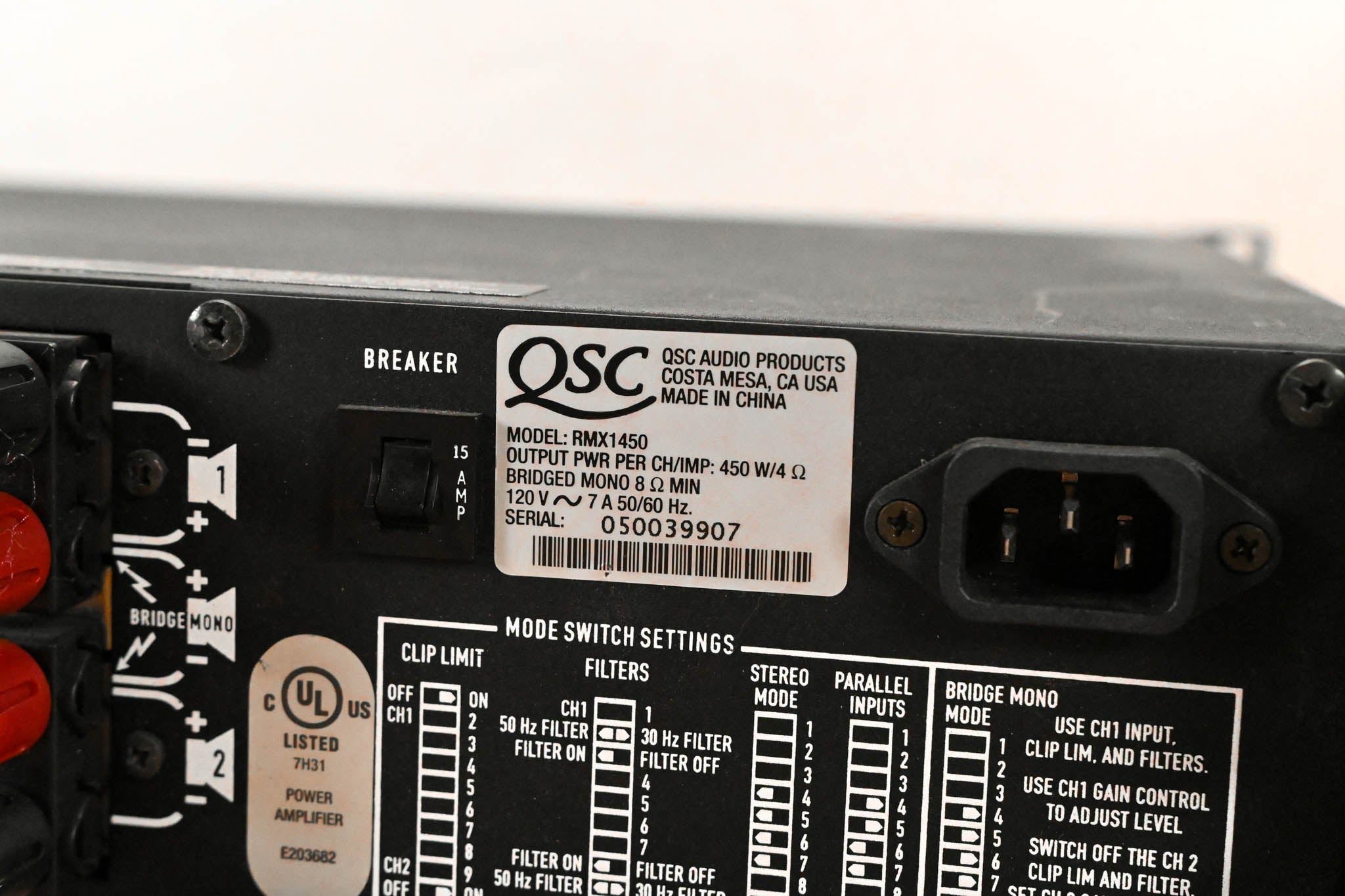 QSC RMX1450 2-Channel Power Amplifier