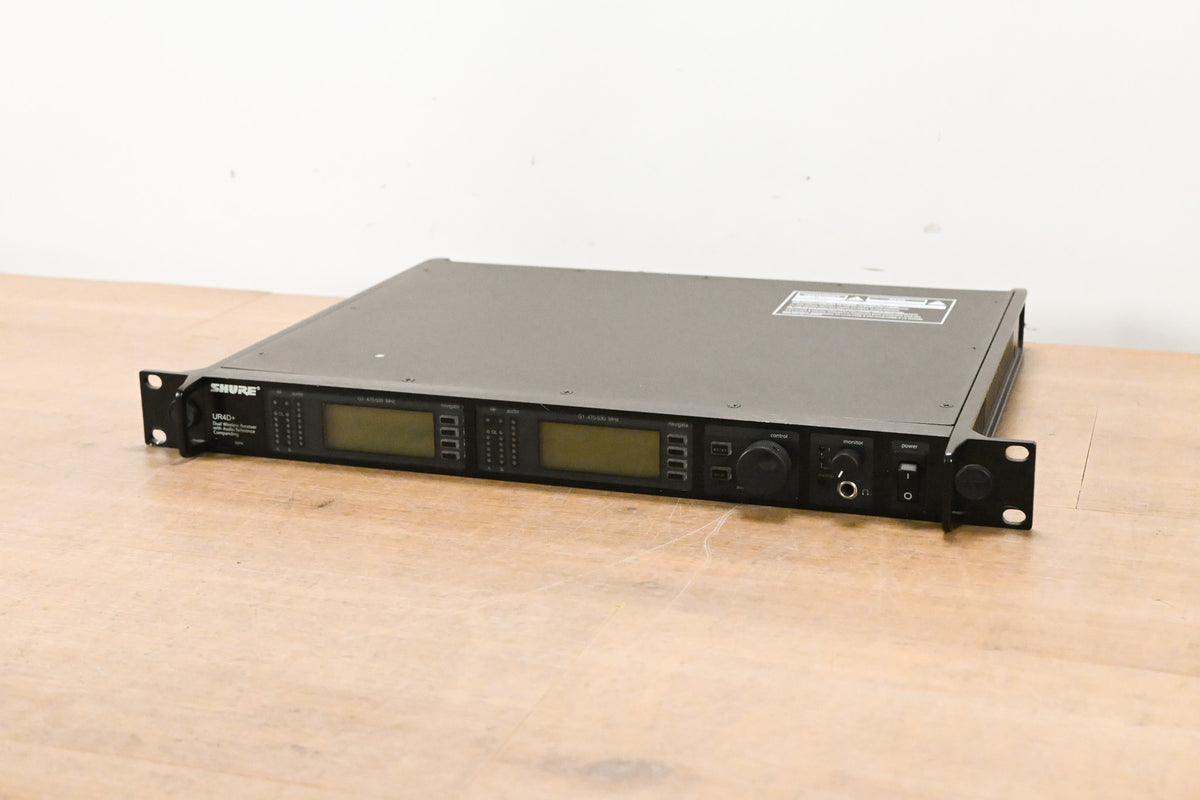 Shure UR4D+ Dual-Channel Wireless Receiver - G1 Band: 470-530 MHz