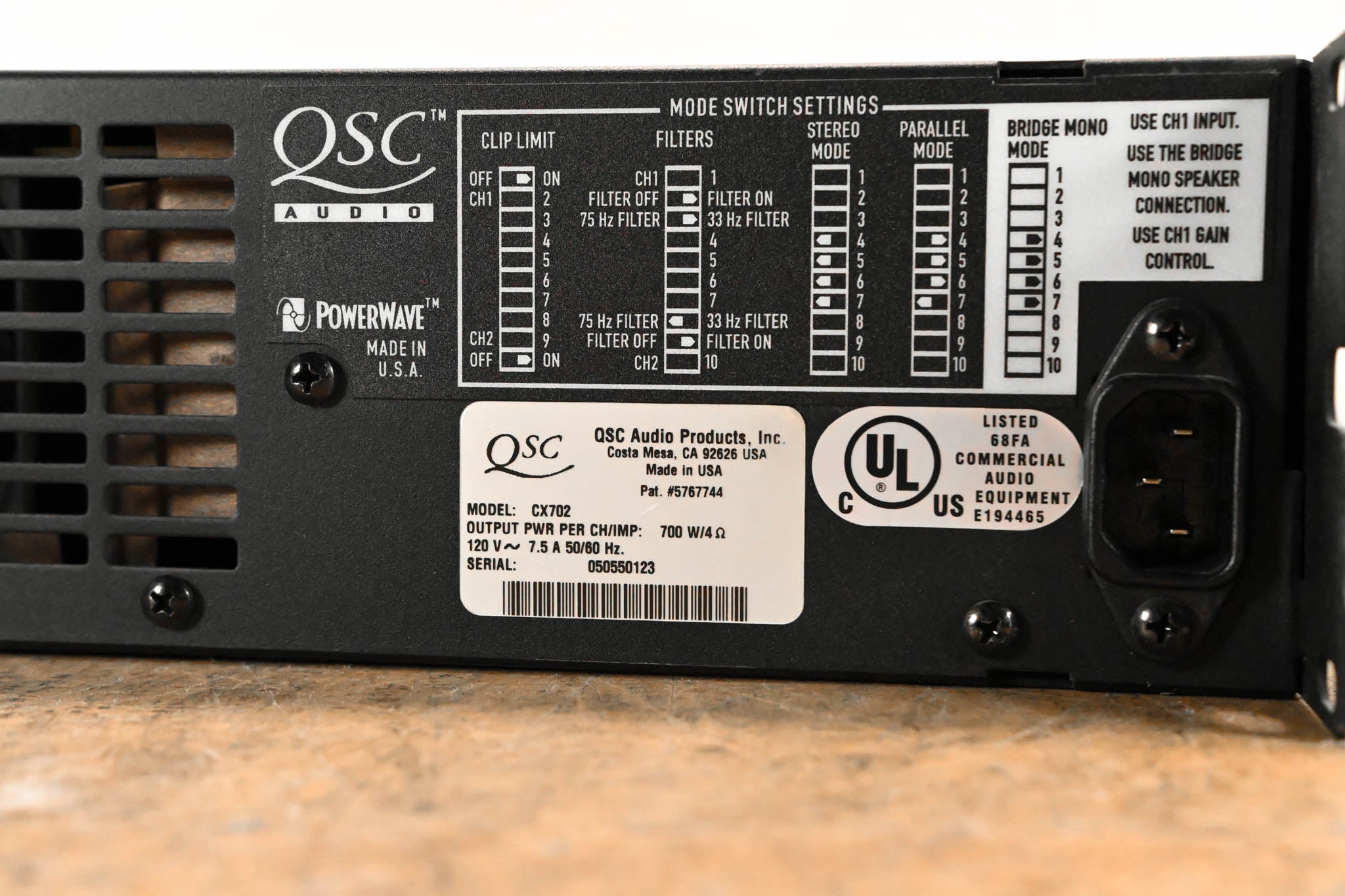 QSC CX702 2-Channel 700W Power Amplifier