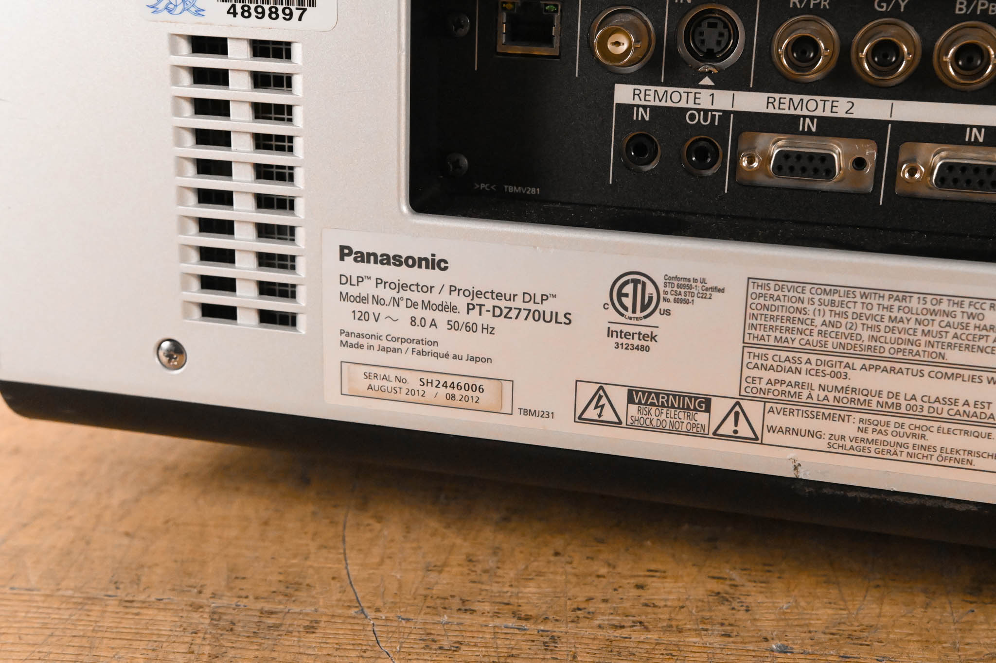 Panasonic PT-DZ770ULS Professional WUXGA DLP Projector w/ Lens