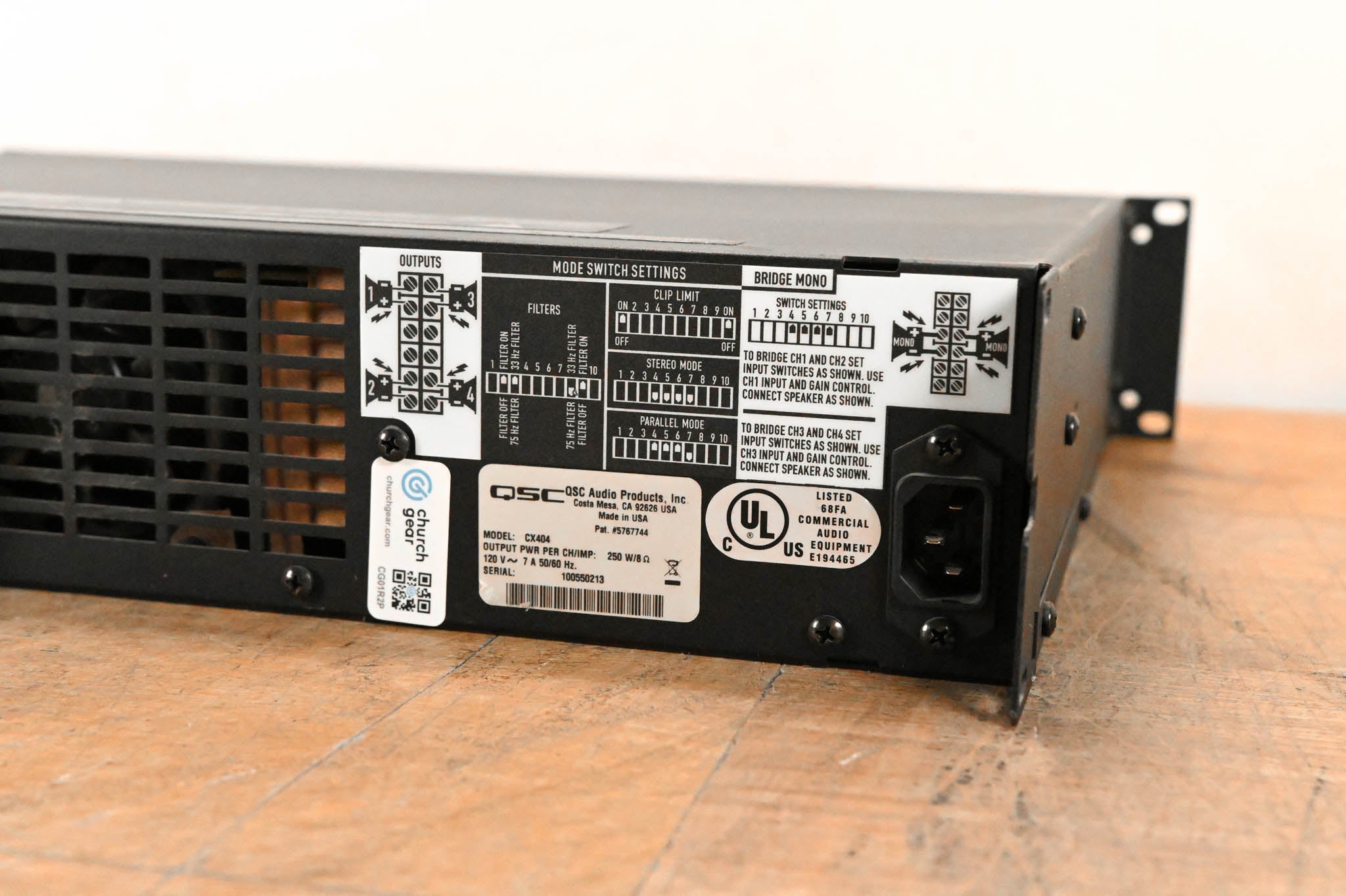 QSC CX404 400W 4-Channel Power Amplifier