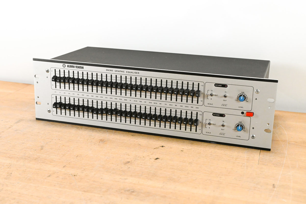 Klark Teknik DN360 2-Channel 30-Band 1/3 Octave Analog Graphic Equalizer