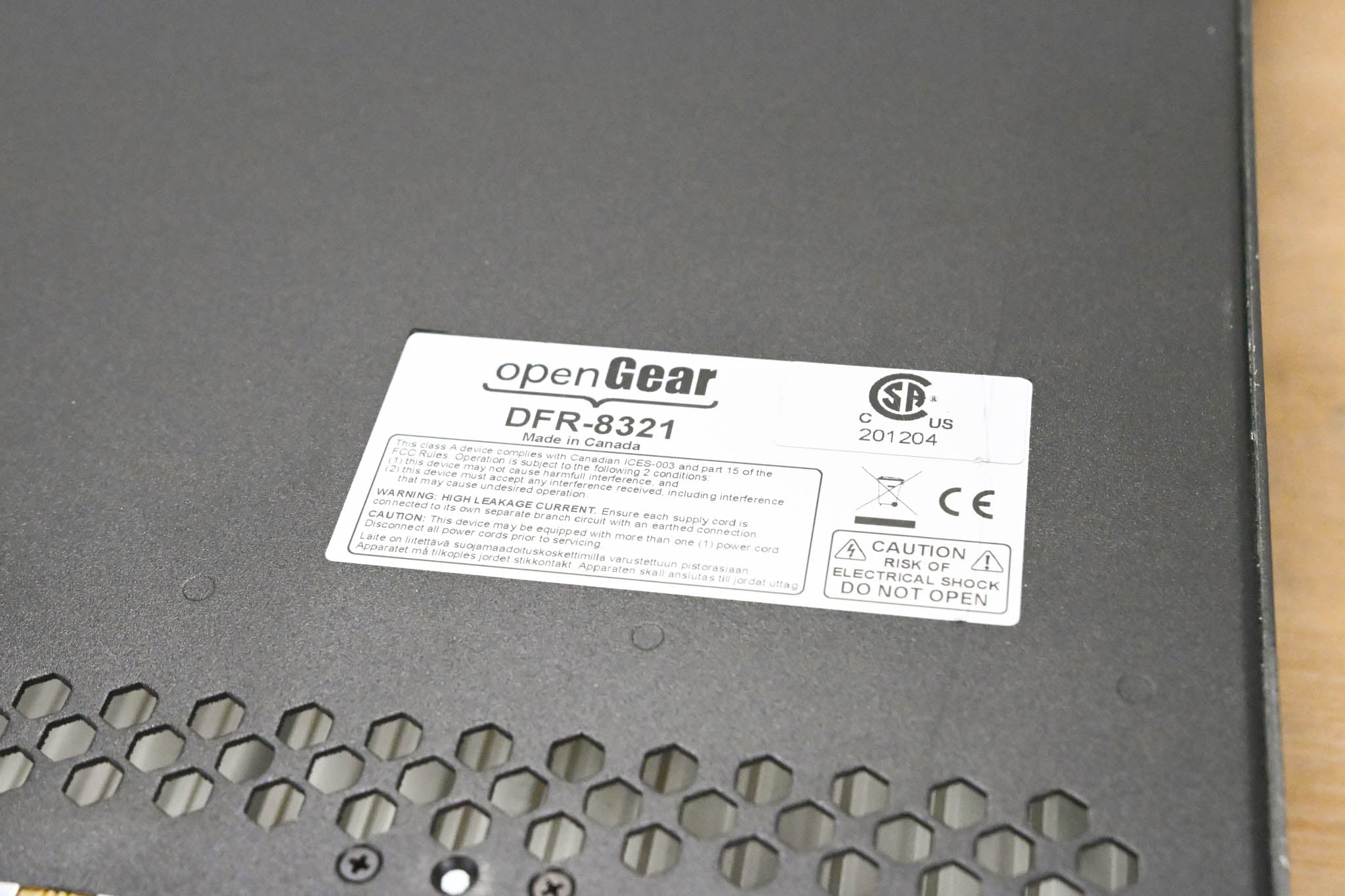 Ross DFR-8321 OpenGear 2RU Module Frame
