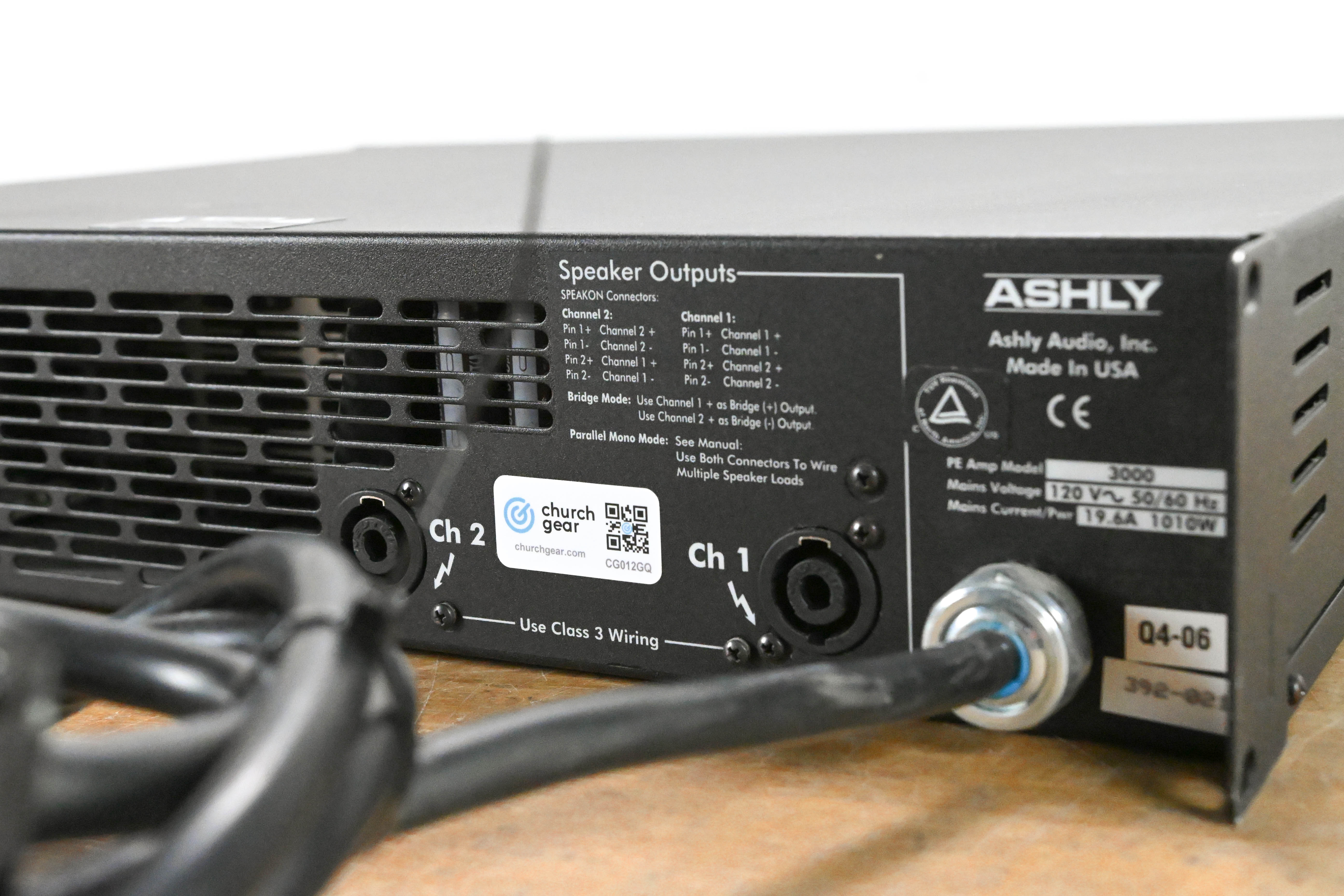 Ashly PE-3000 2-Channel Protea-Enabled 1500W Power Amplifier