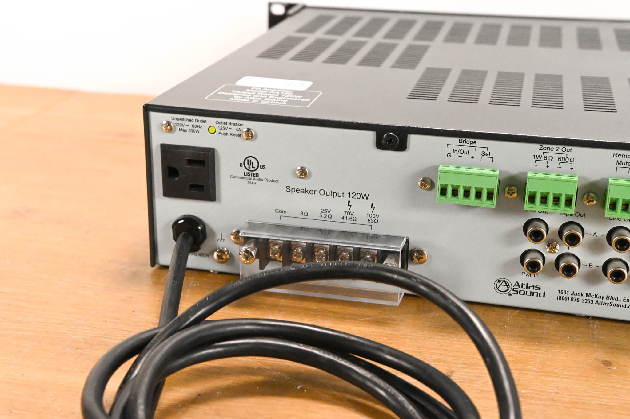 Atlas Sound AA120 6-Channel 120W Mixer Amplifier