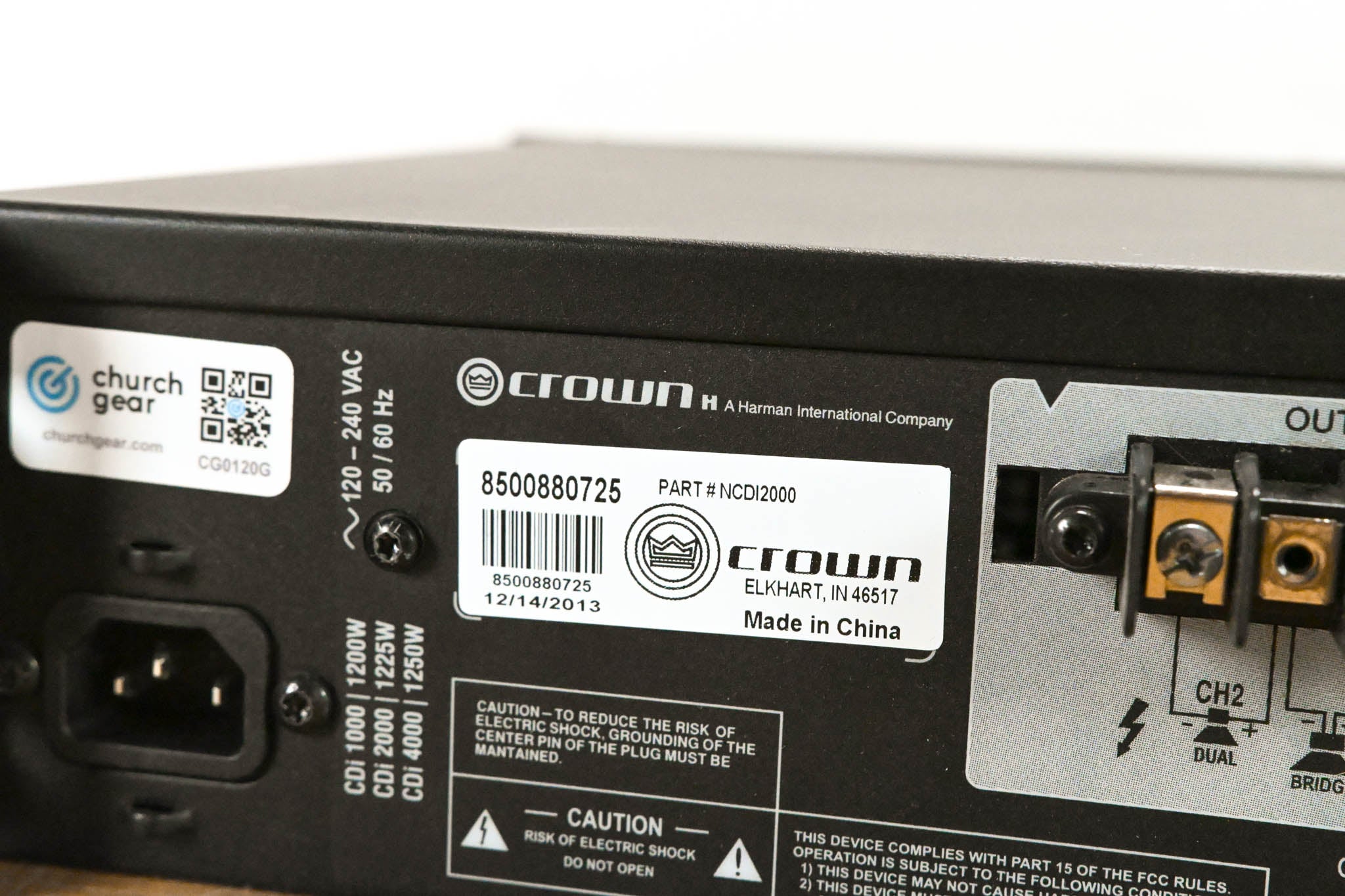 Crown CDi 2000 2-Channel 800W 70V Power Amplifier