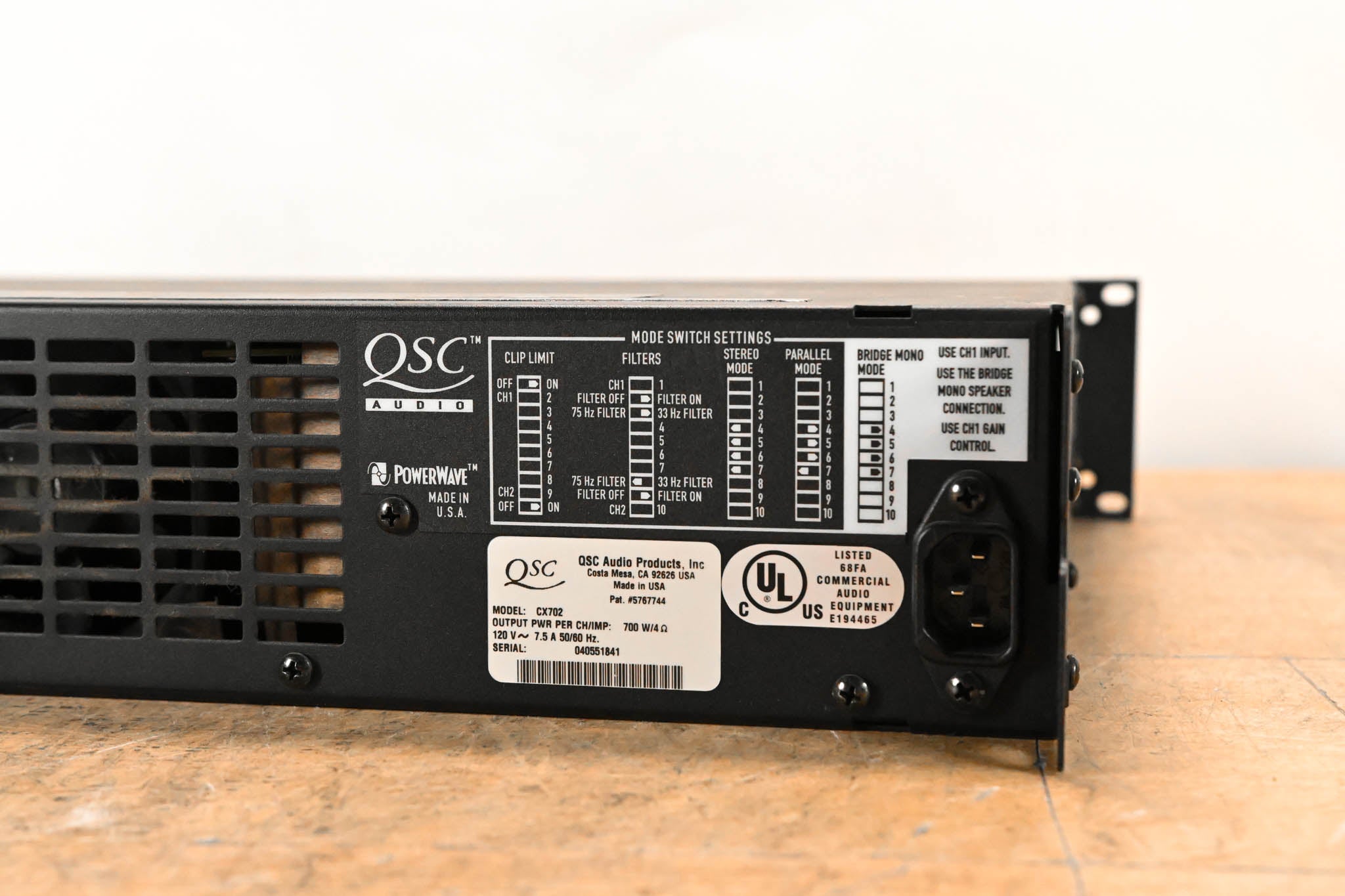 QSC CX702 2-Channel 700W Power Amplifier